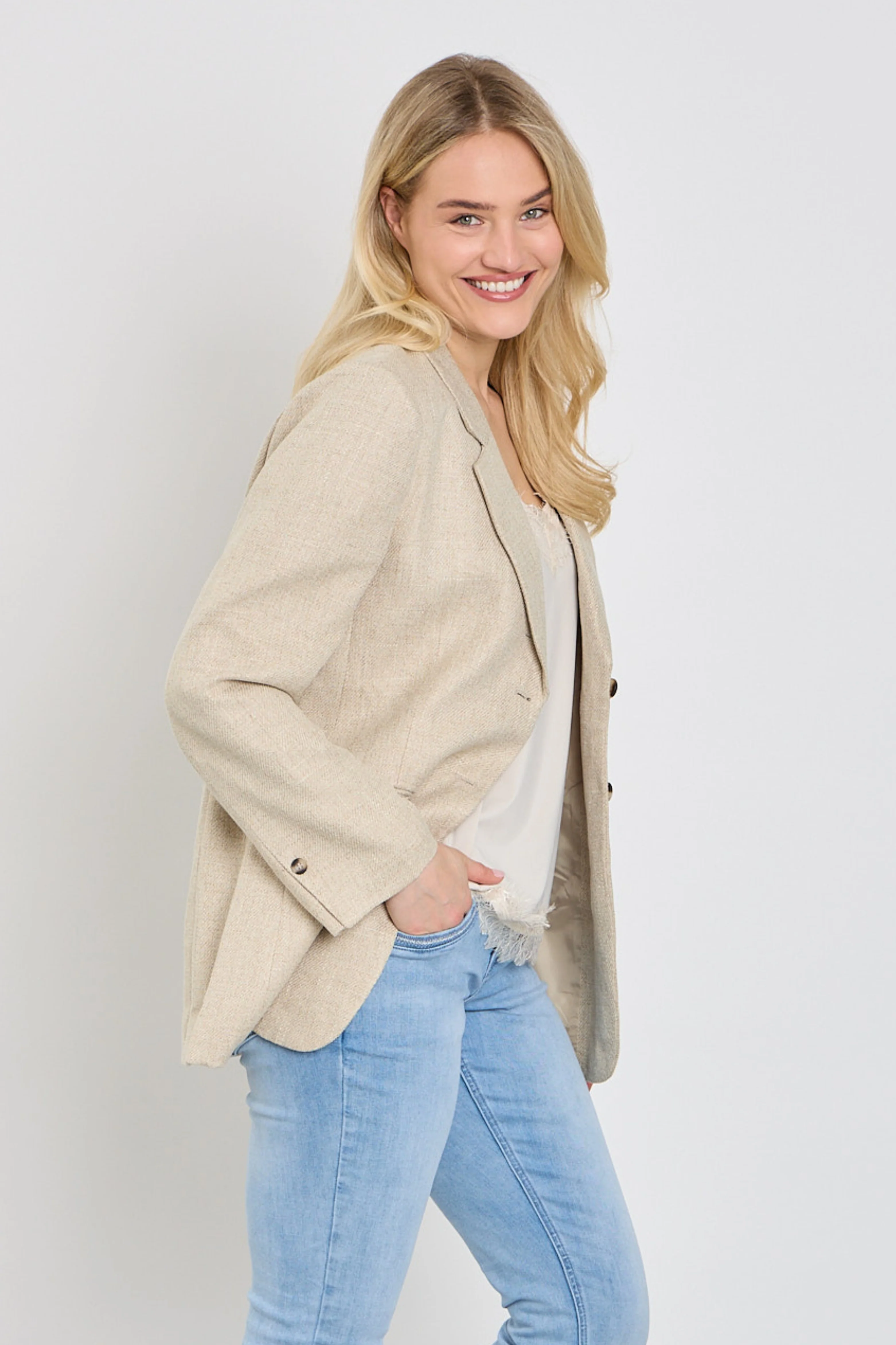 Blazer Fqlydia Linen Look Sand Melange 207821 - Image 2