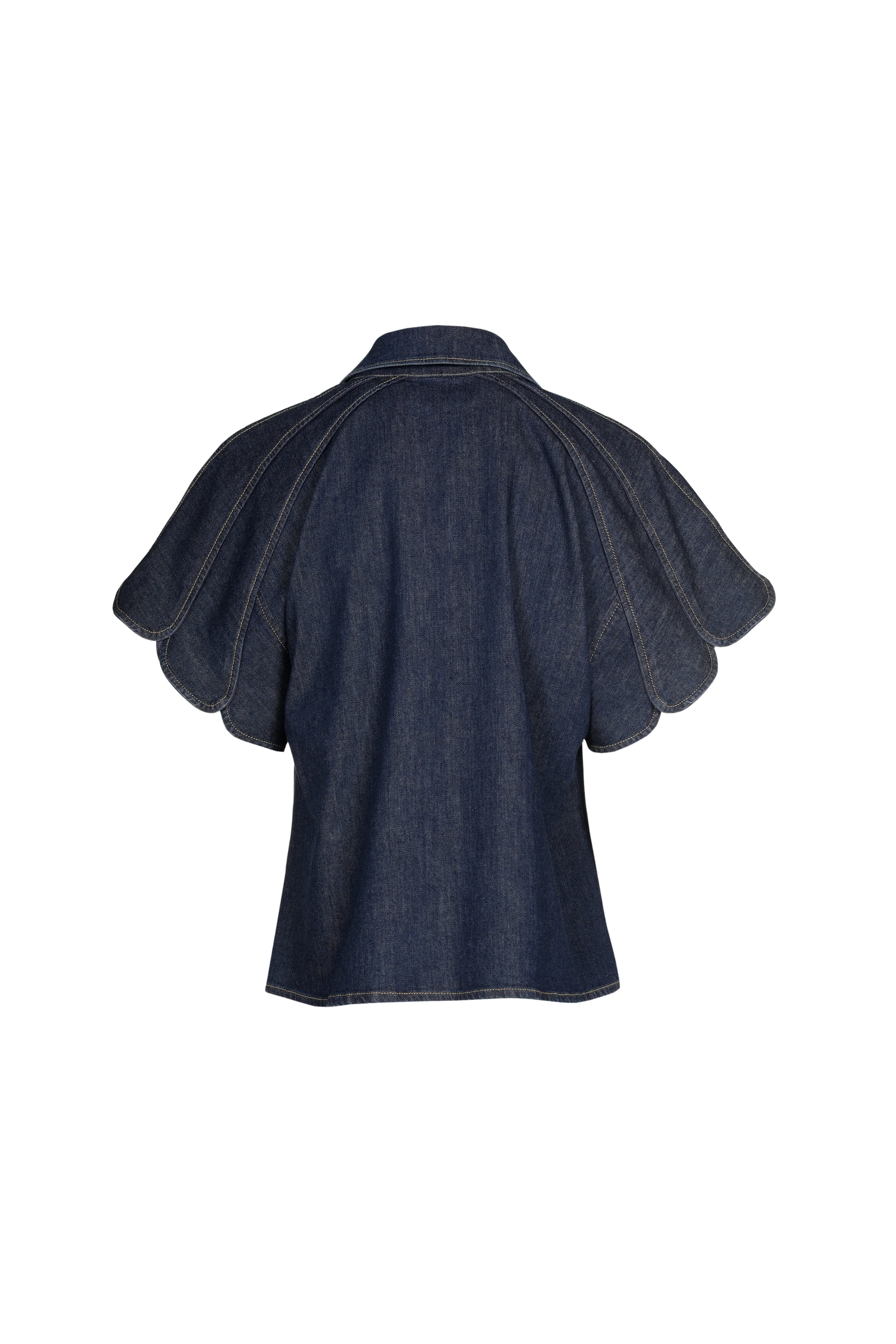 Blouse Jeans Dark Blue 4615-23 - Image 4