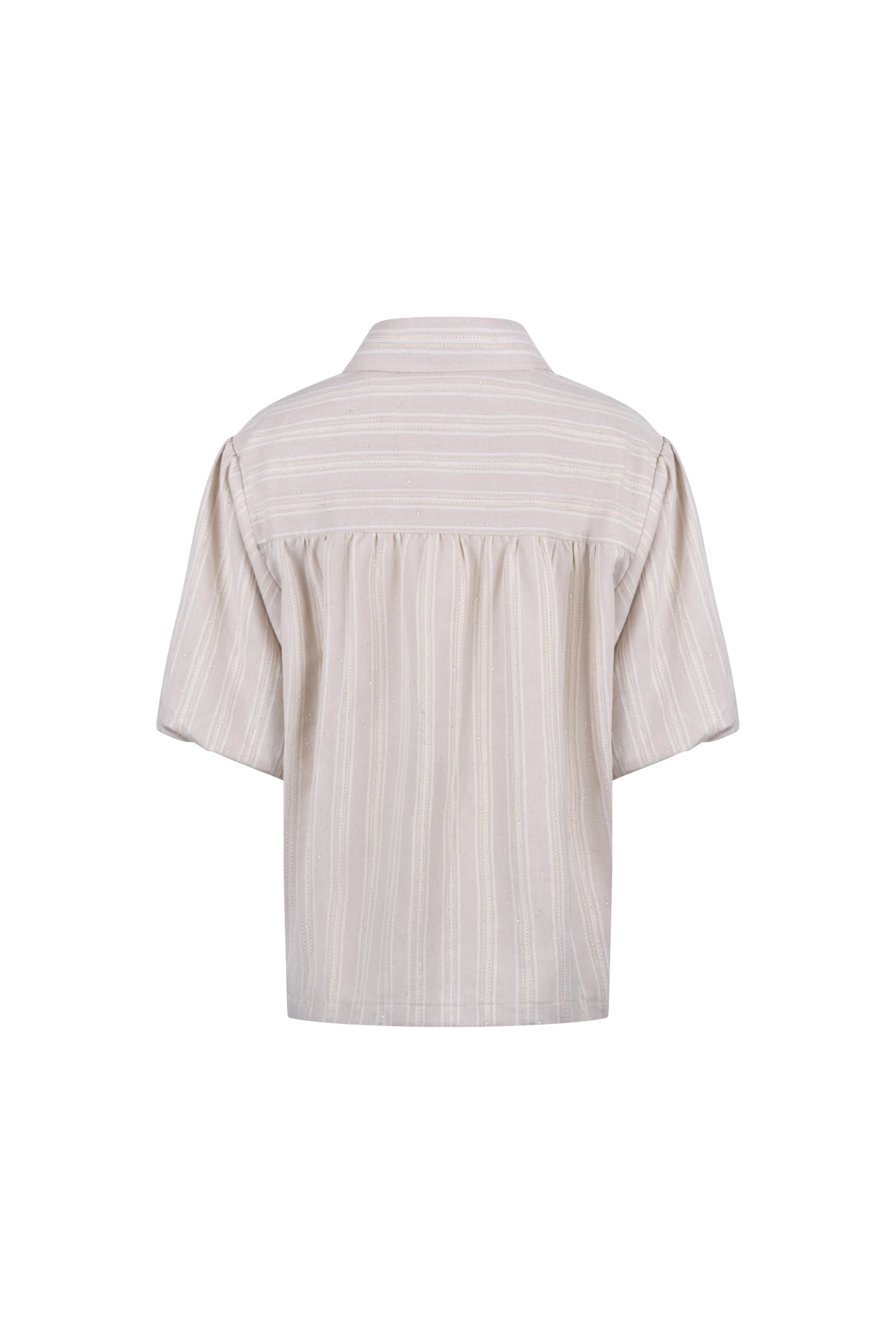 Blouse Leia Stripe Sand NKS02118 - Image 4