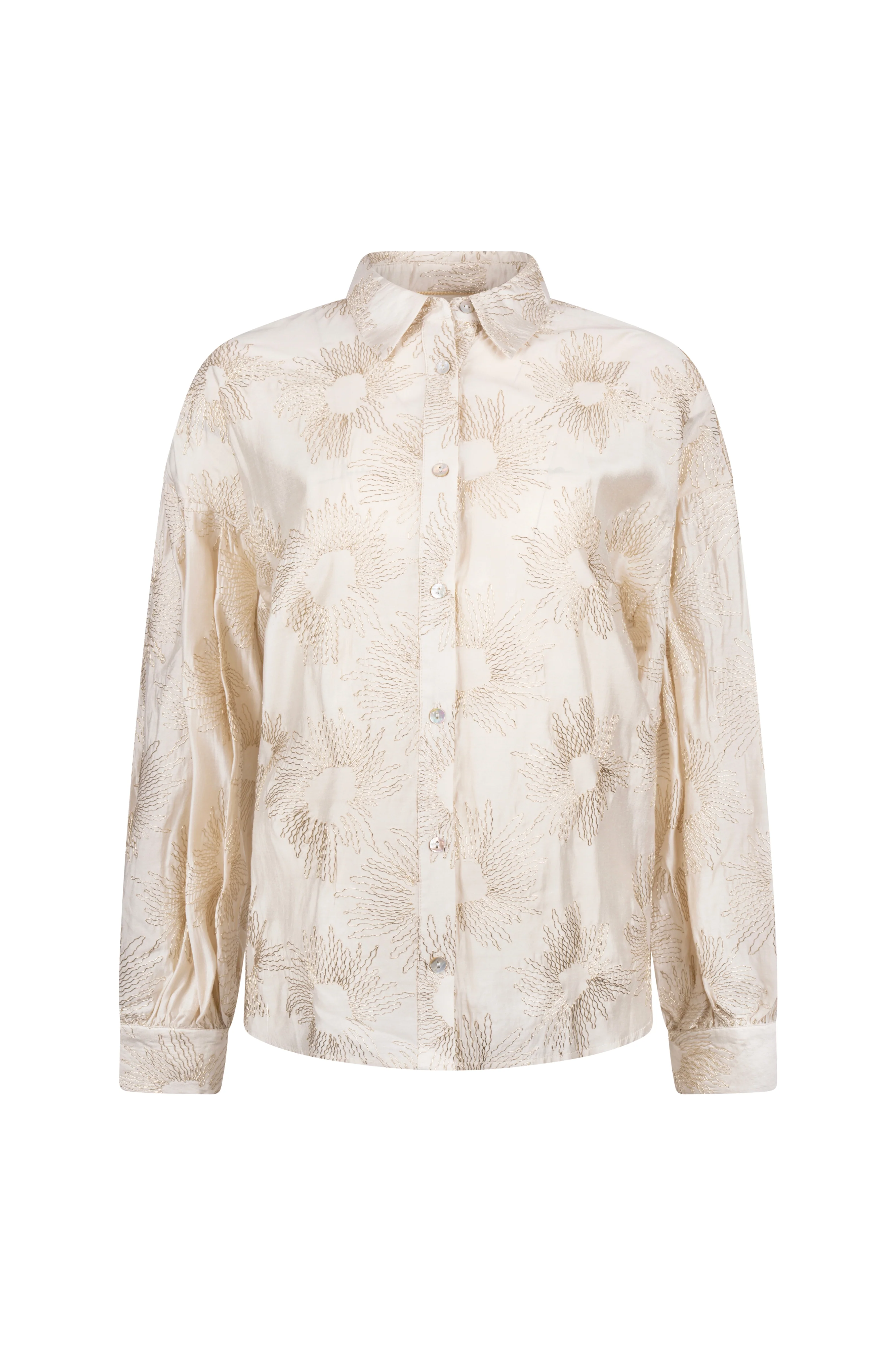 Blouse Nola Embroidery Offwhite Gold NKS02181 - Image 2