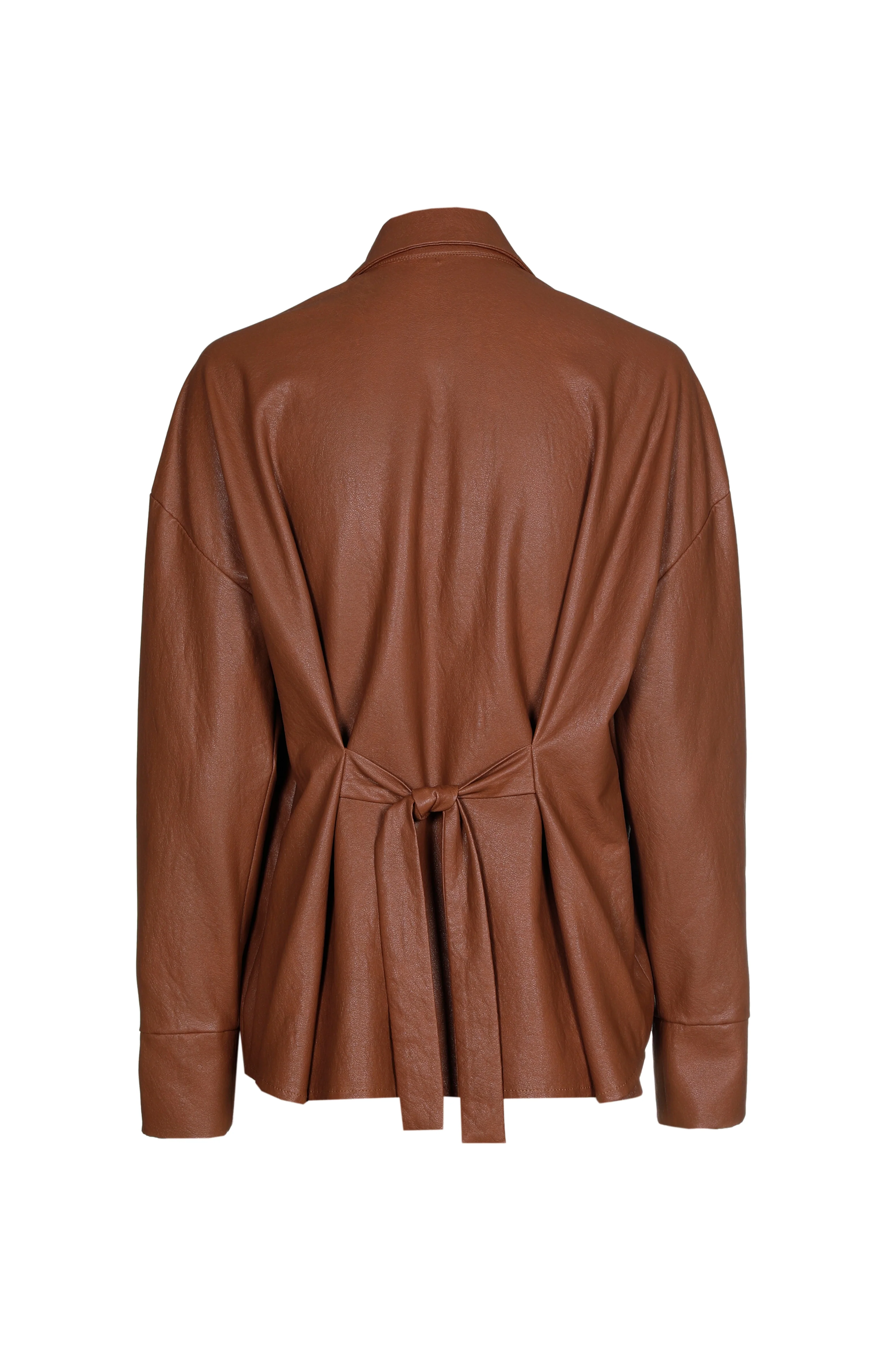 Blouse Vegan Leather Caramello 4605-36 - Image 4