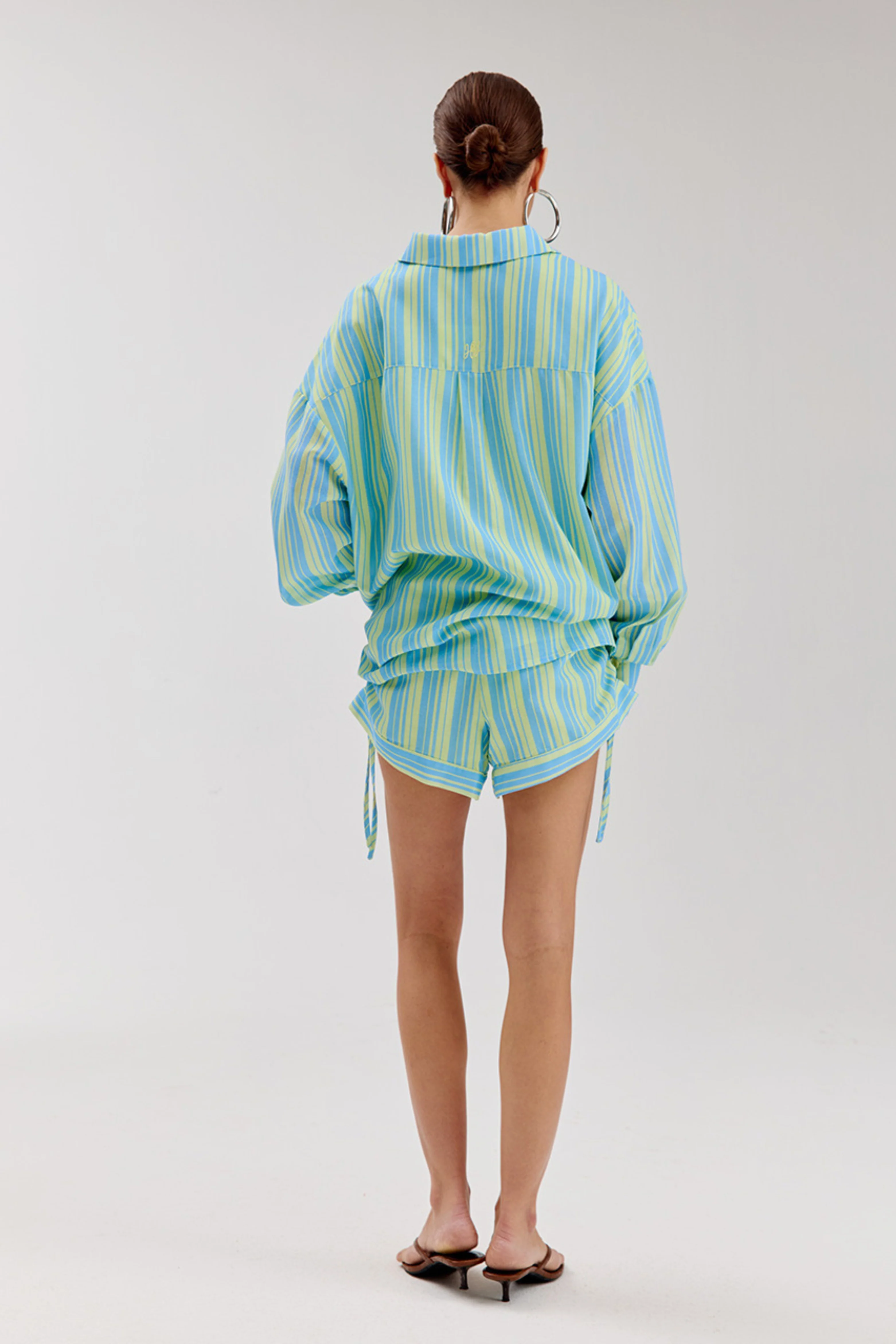 Blouse Yelena Blue Yellow Stripe HS6P608 - Image 6