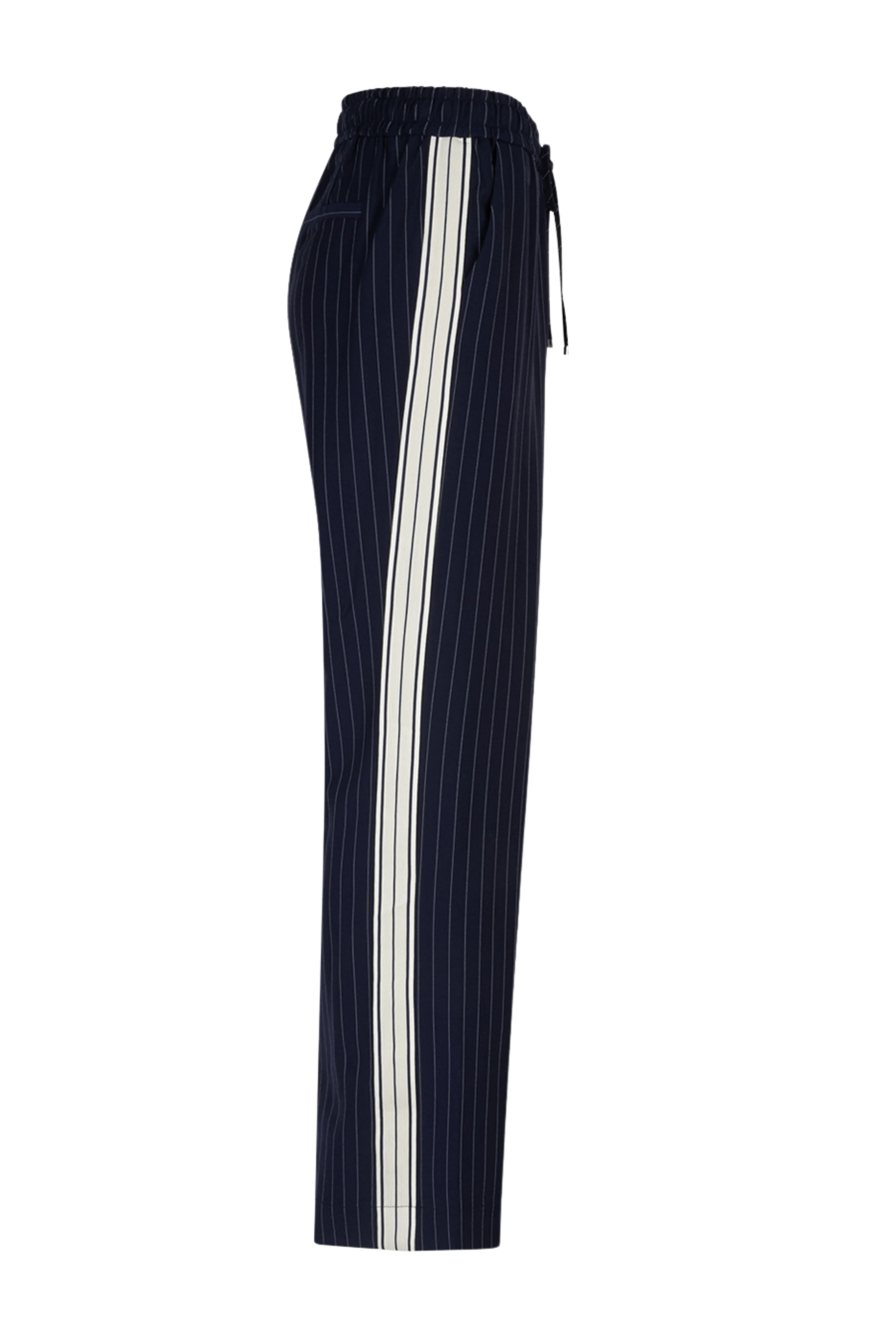 Broek Claudette Palazzo Sidetape Pinstripe Dark Blue SRB4843 - Image 6