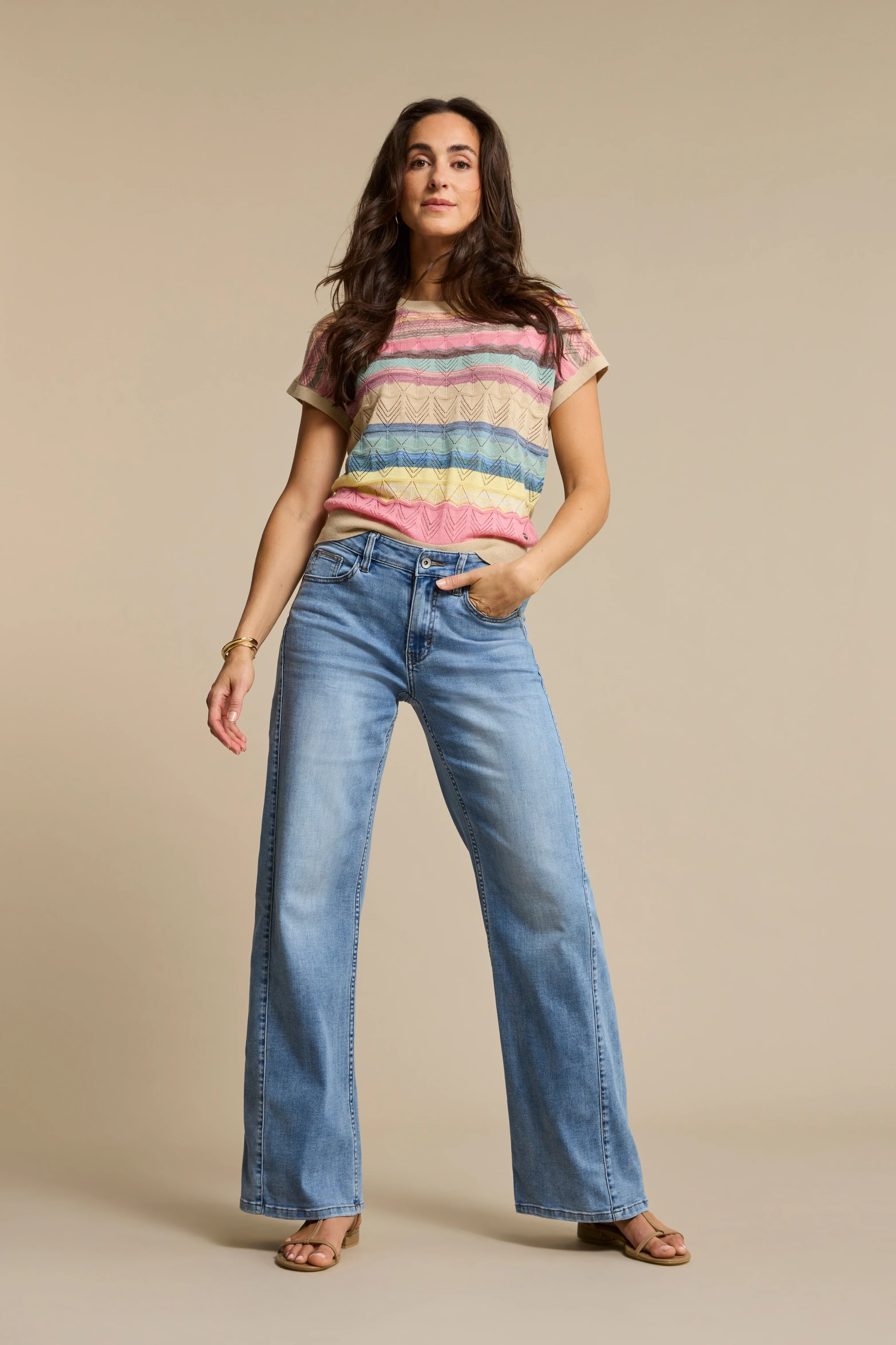Broek Claudette Slanted Seam Light Blue SRB4907 L31