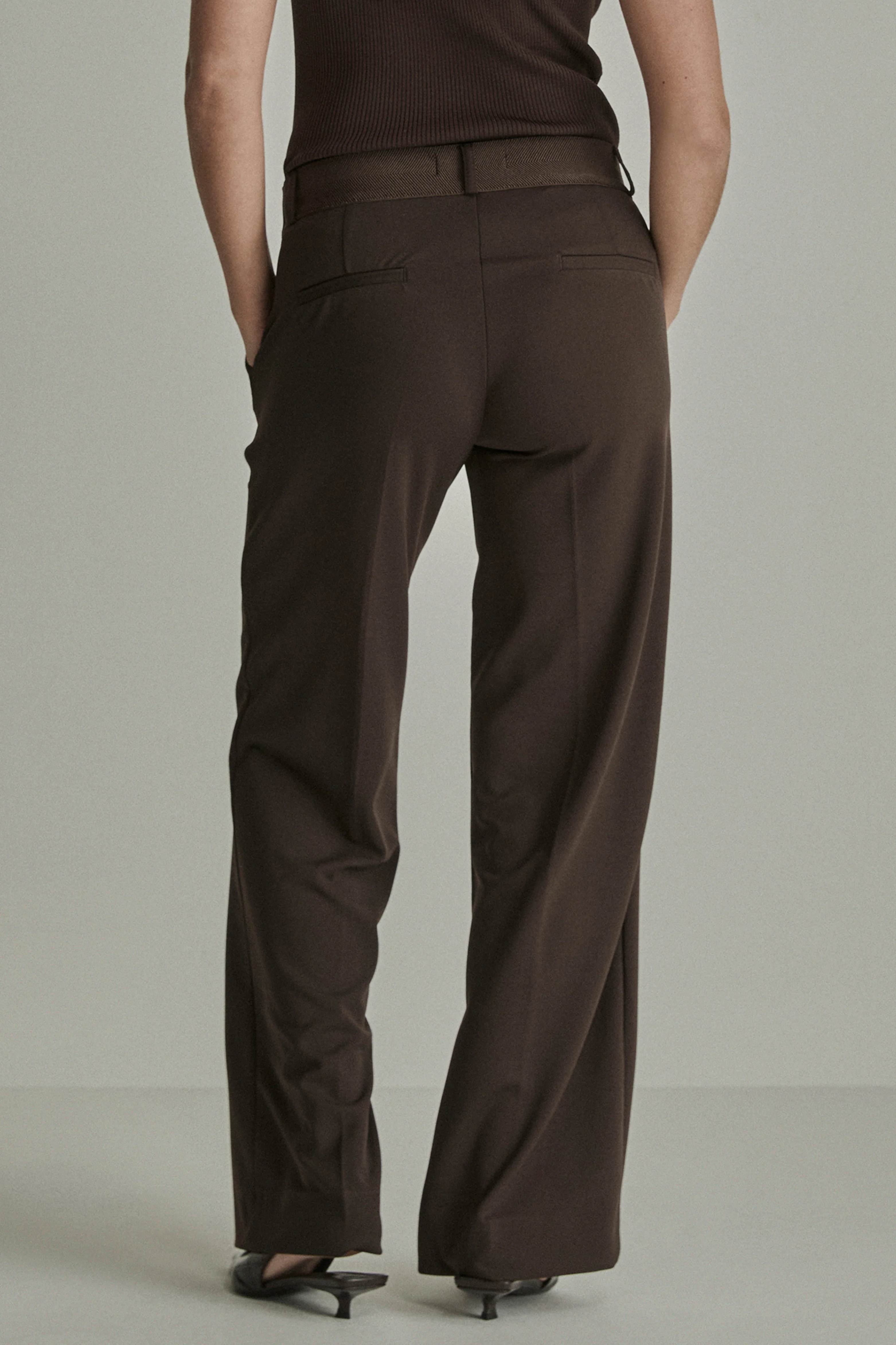 Broek Mira Elastic Crepe Deep Brown FW261199206 L32 - Image 3