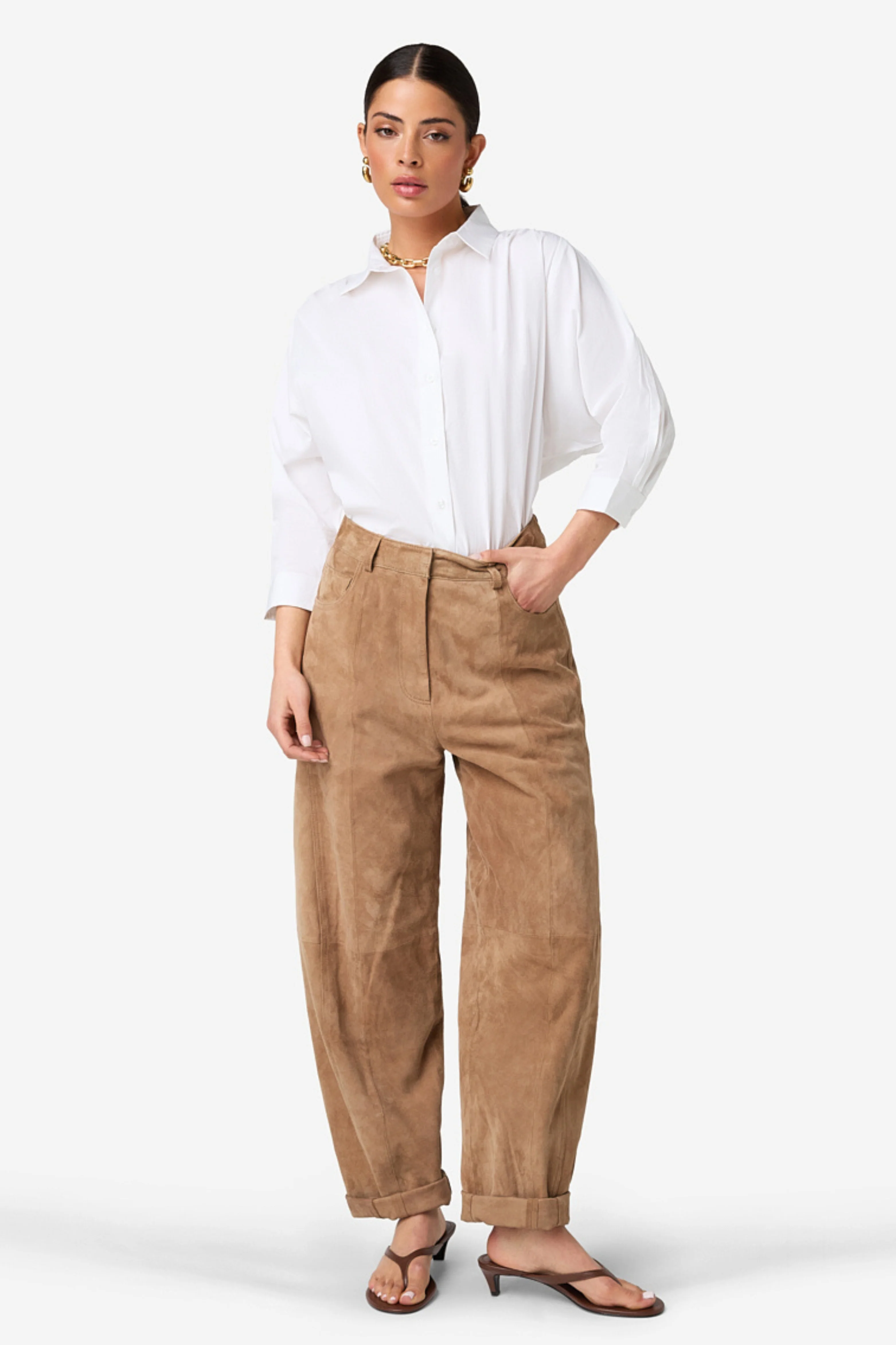 Broek Parla Suede Iced Coffee - Image 5
