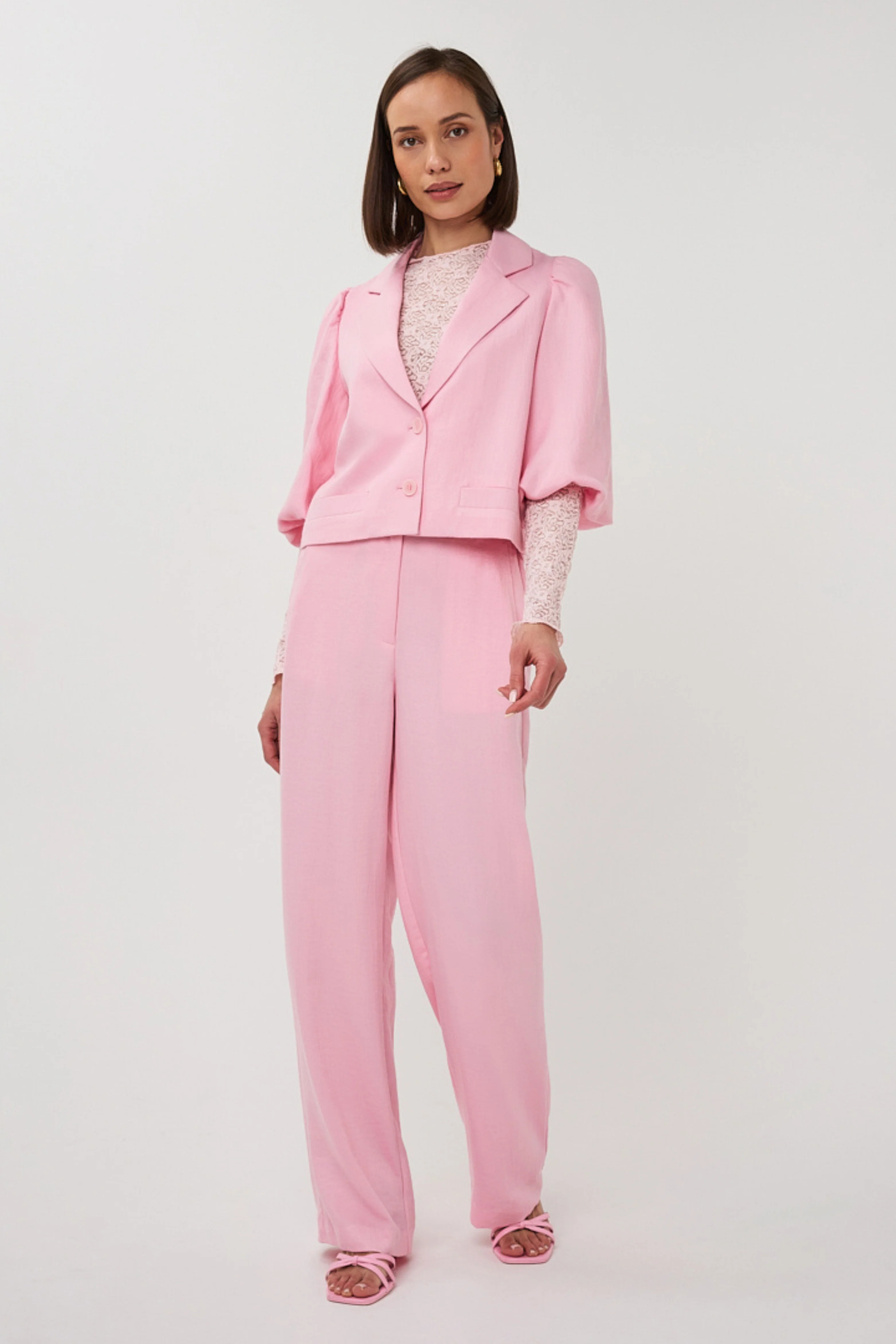 Broek Twill Wide Romance Rose SP26.10048