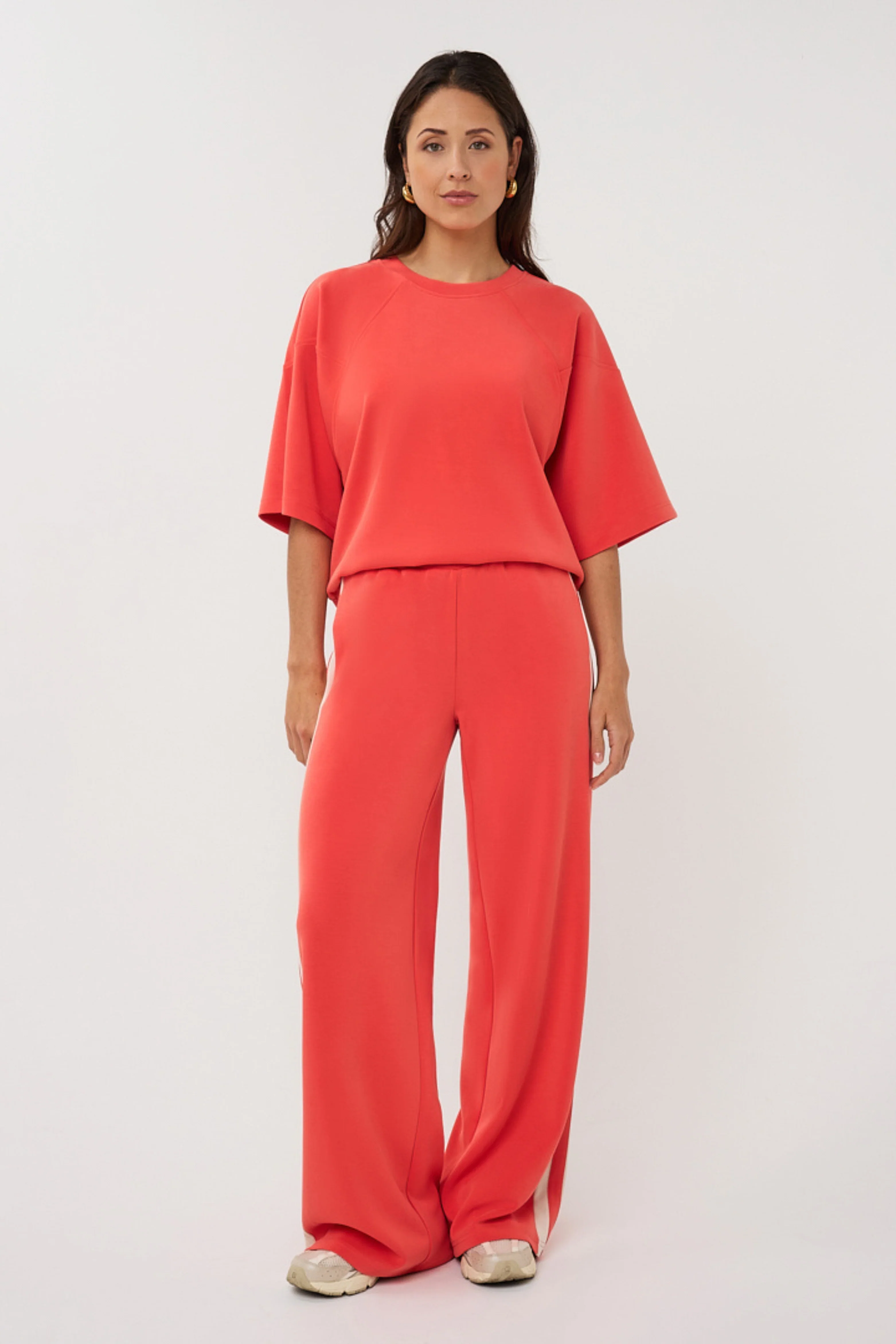 Broek Wide Stripe Modal Chili Red SP26.05006 - Image 4