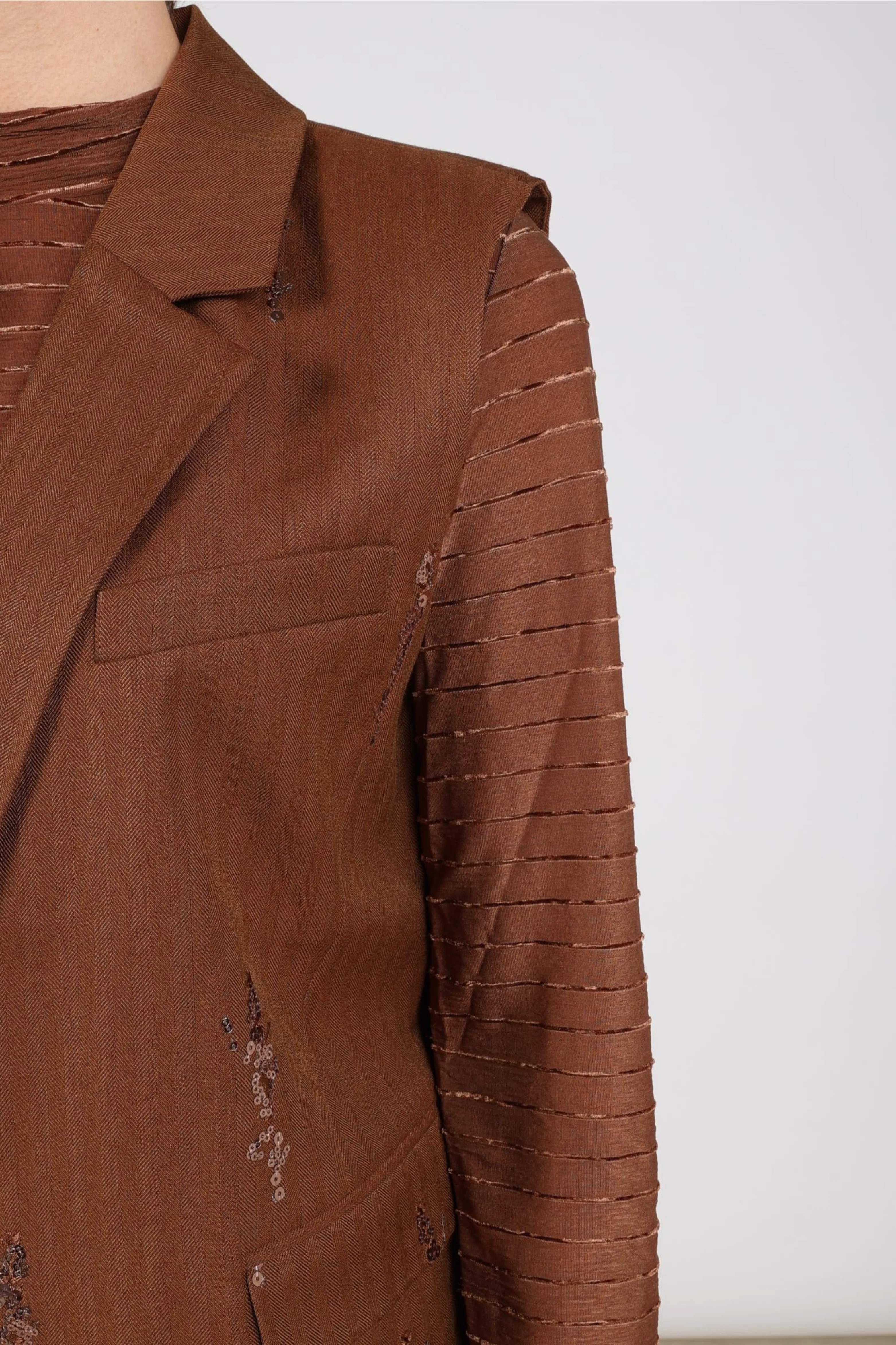 Gilet Chlo Paillet Espresso NKF08045 - Image 10