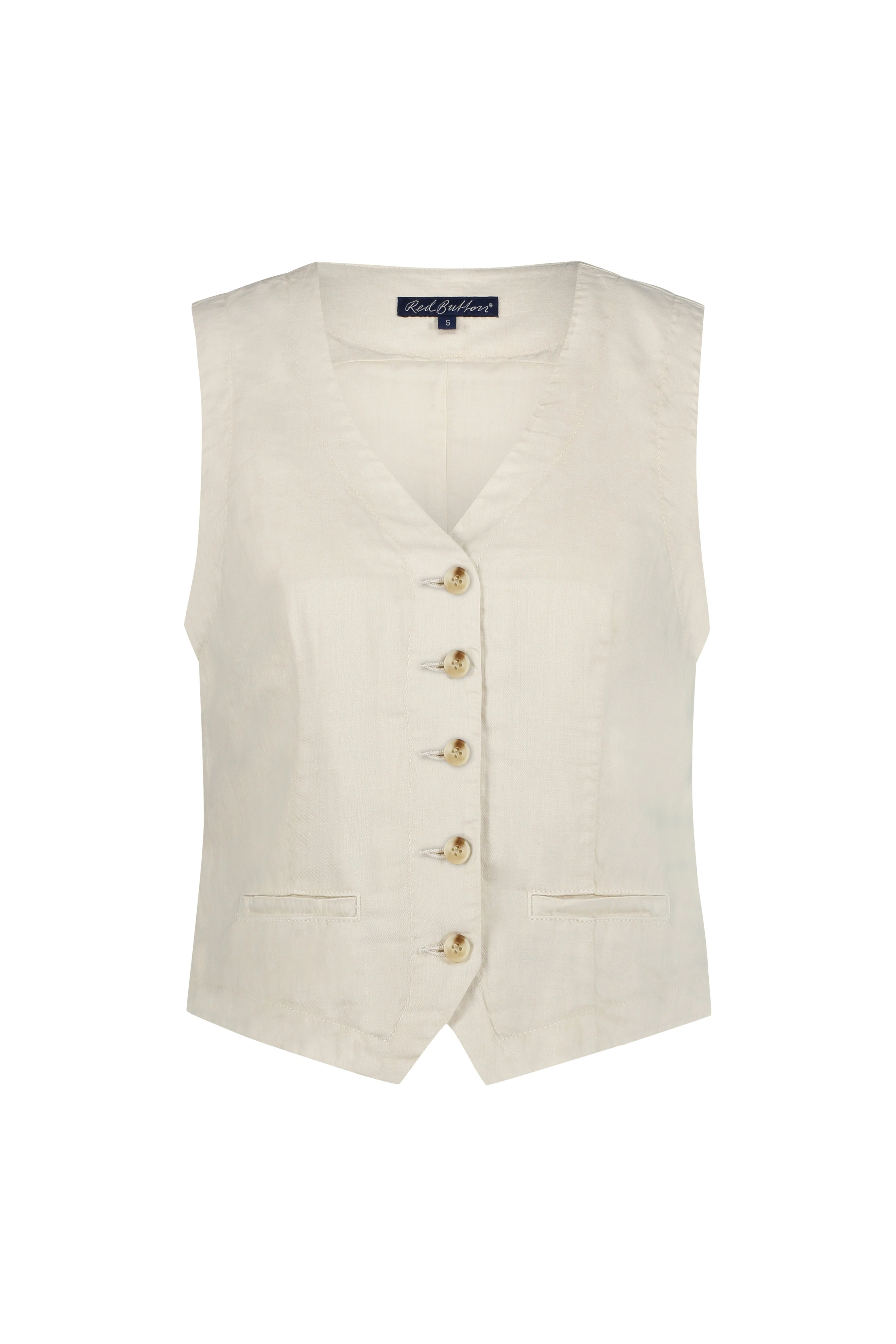 Gilet Cotton Linen Pearl SRB4506 - Image 2