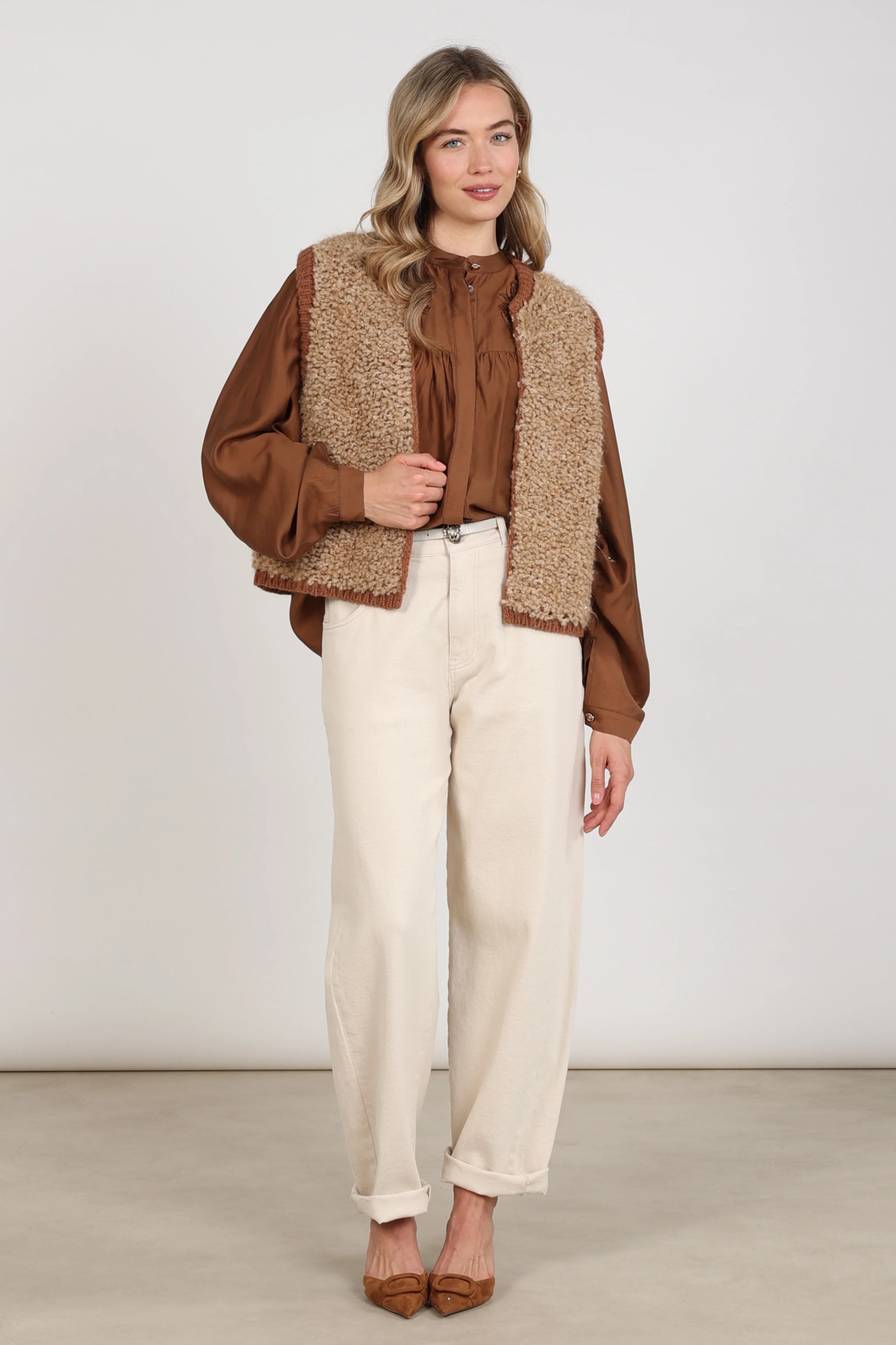 Gilet Lana Toffee Espresso NKF08031 - Image 6