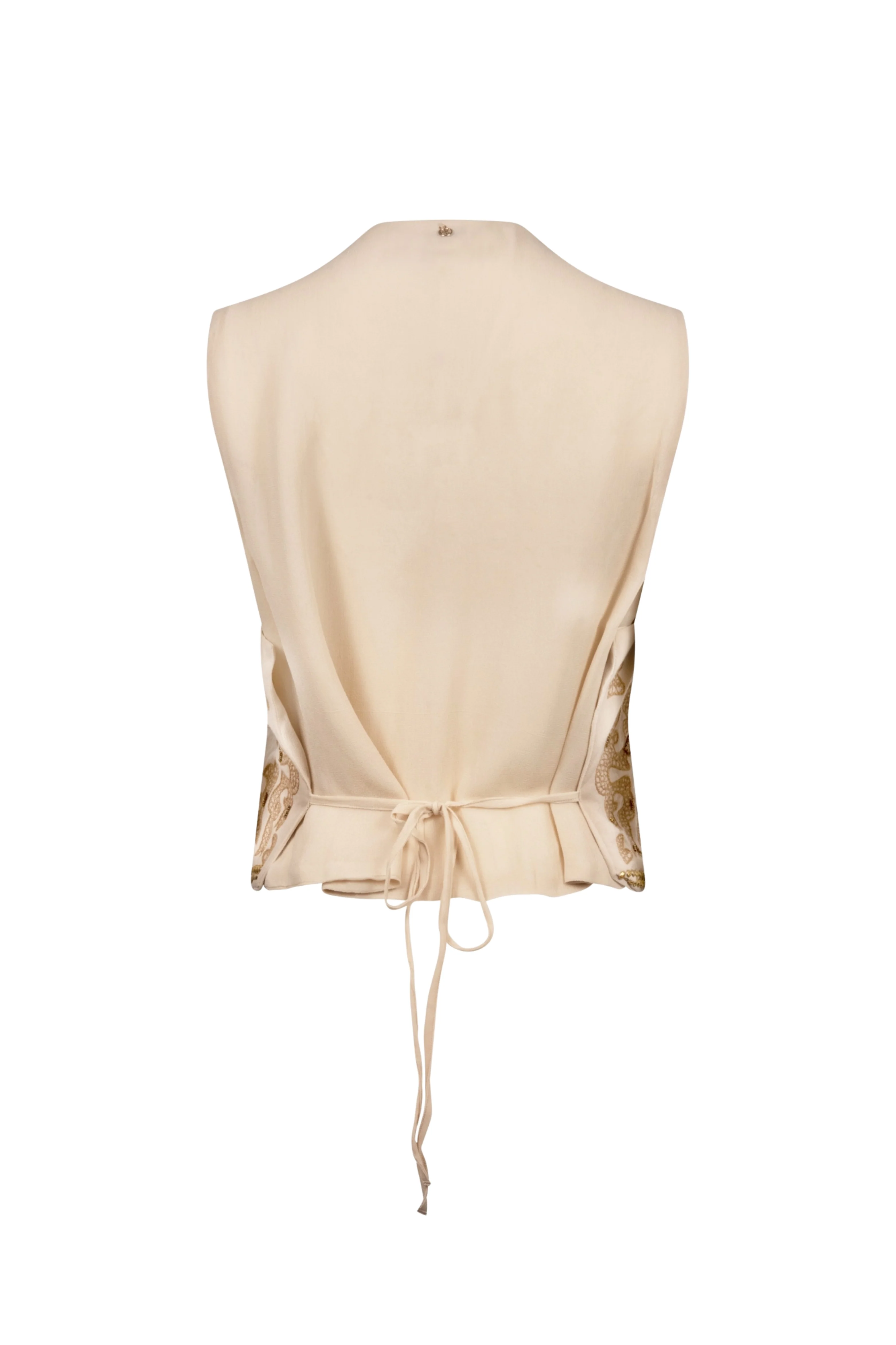 Gilet Momo Embroidery Sand NKS08027 - Image 6