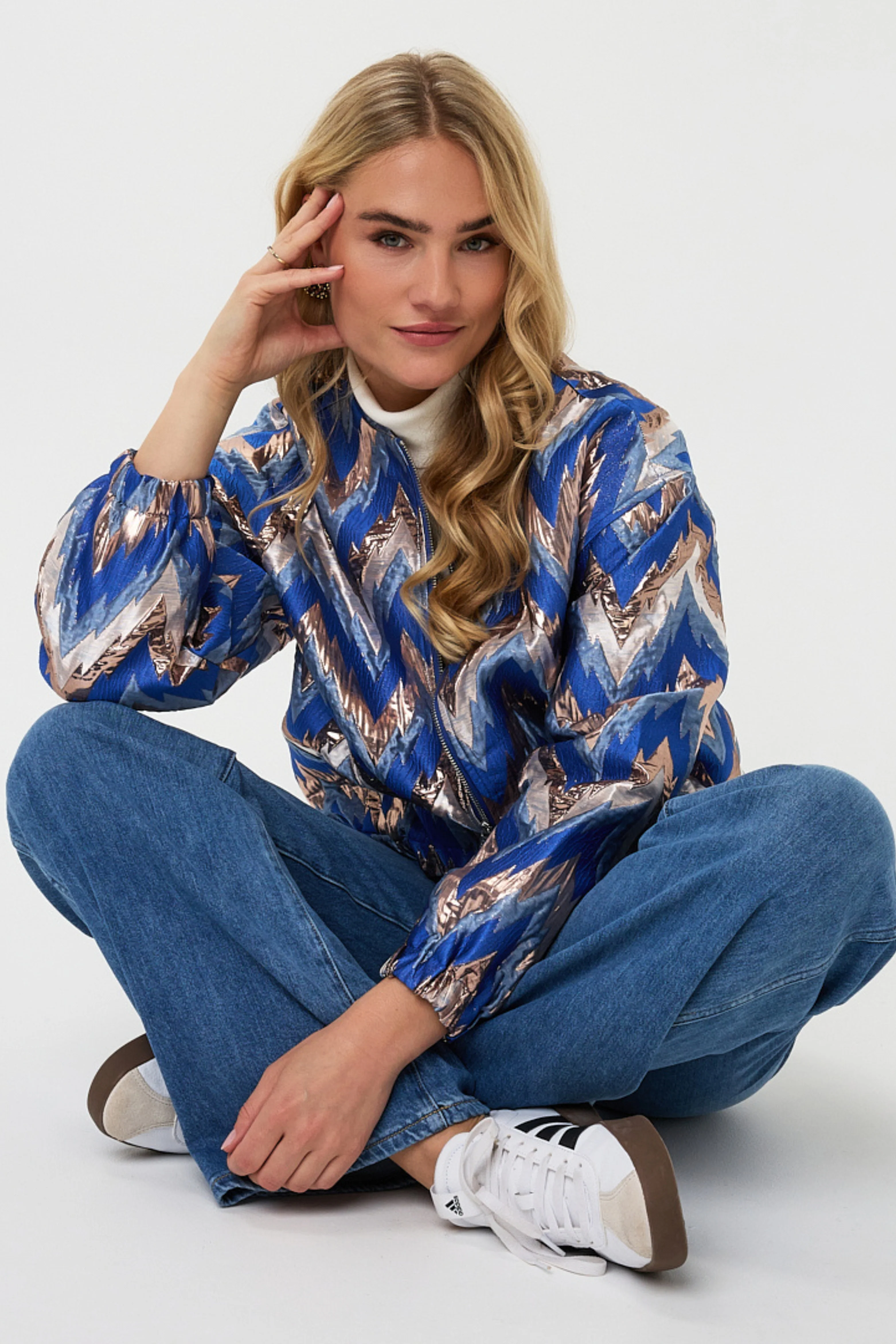 Jacket Bomber Jacquard Zigzag Print F25.19500 - Image 5