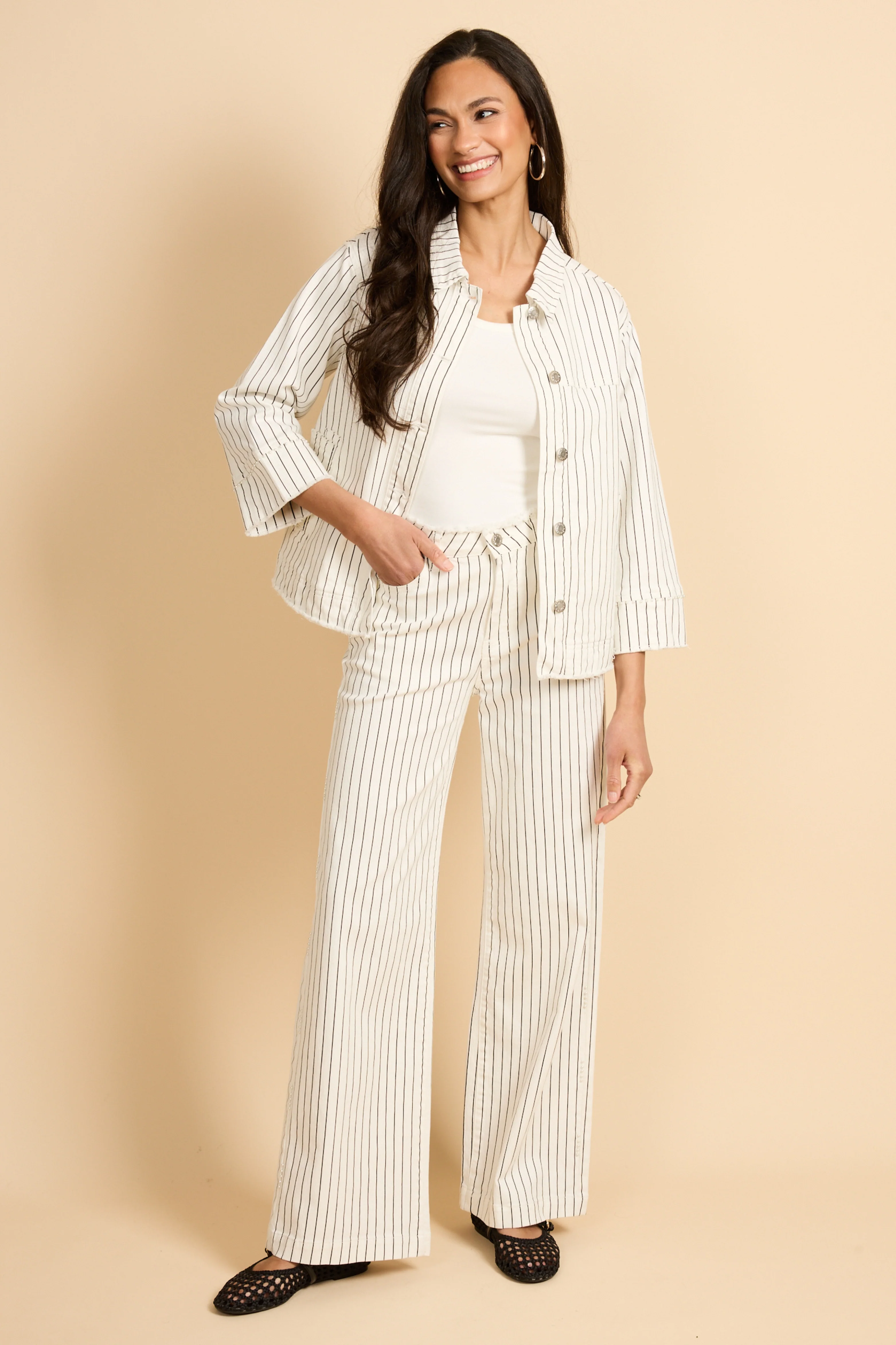 Jacket Bruni Offwhite Black - Image 3