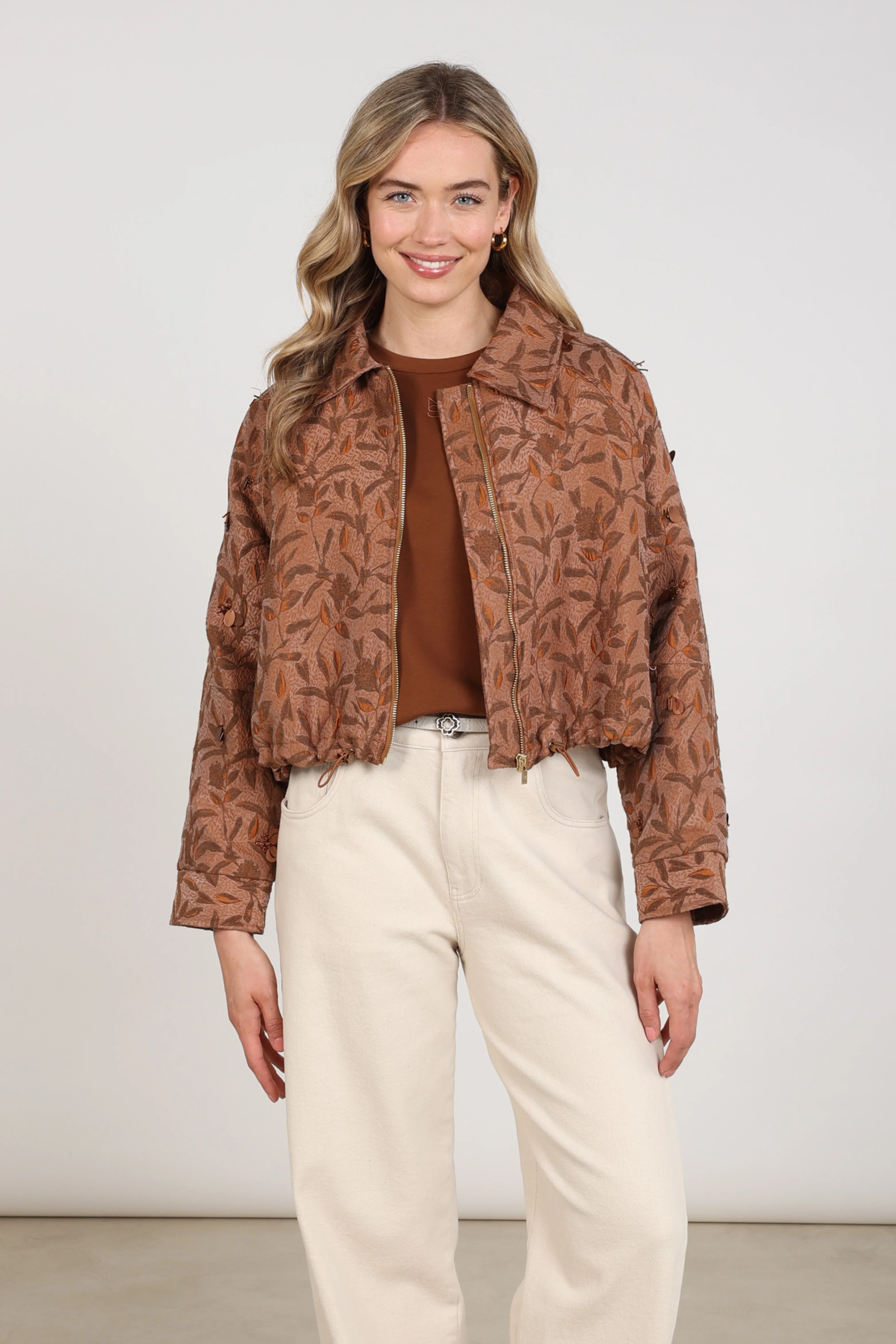 Jacket Daisey Flower Toffee NKF13122 - Image 2