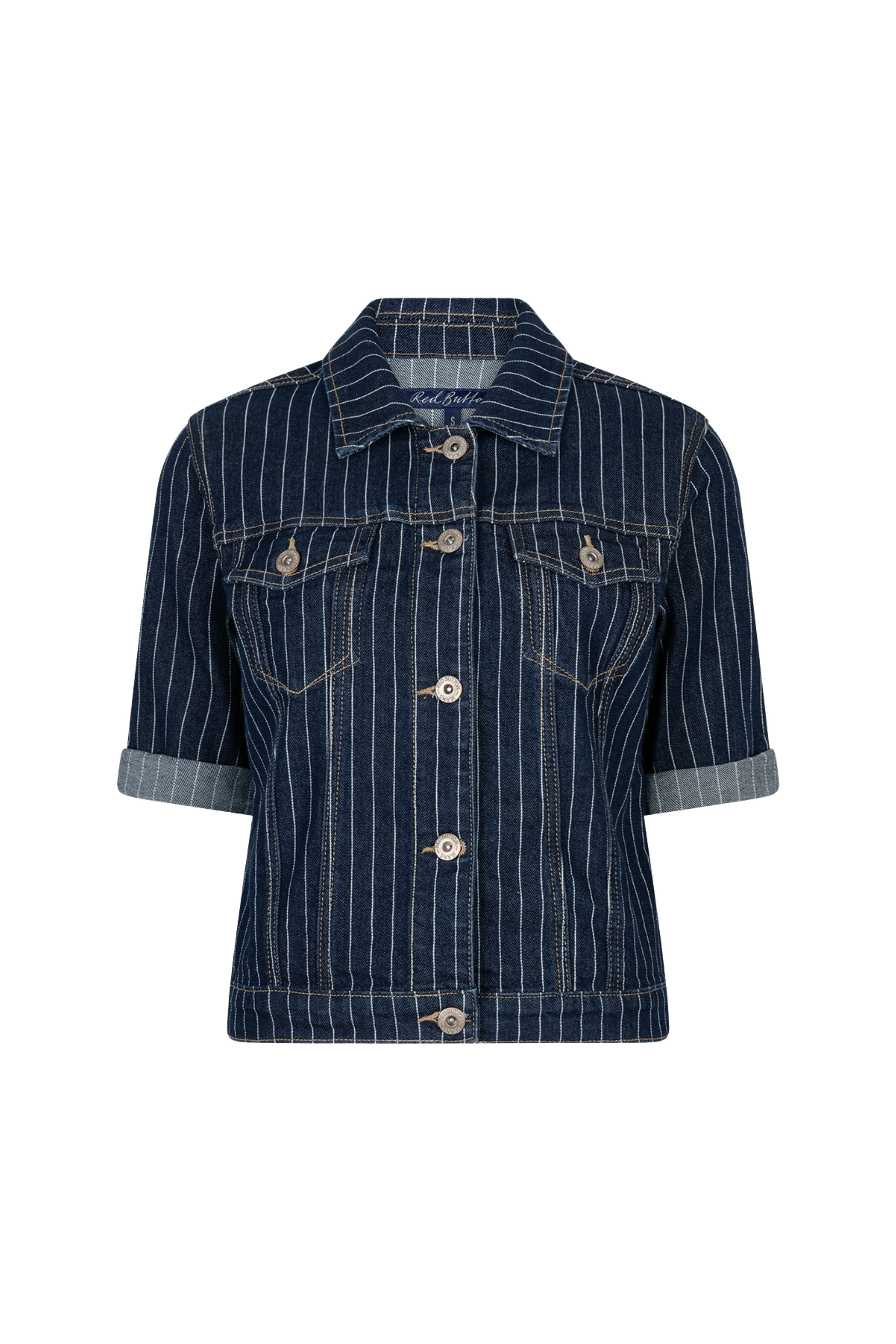 Jacket Jackie Short Sleeve Denim Stripe Rinse SRB4835 - Image 4