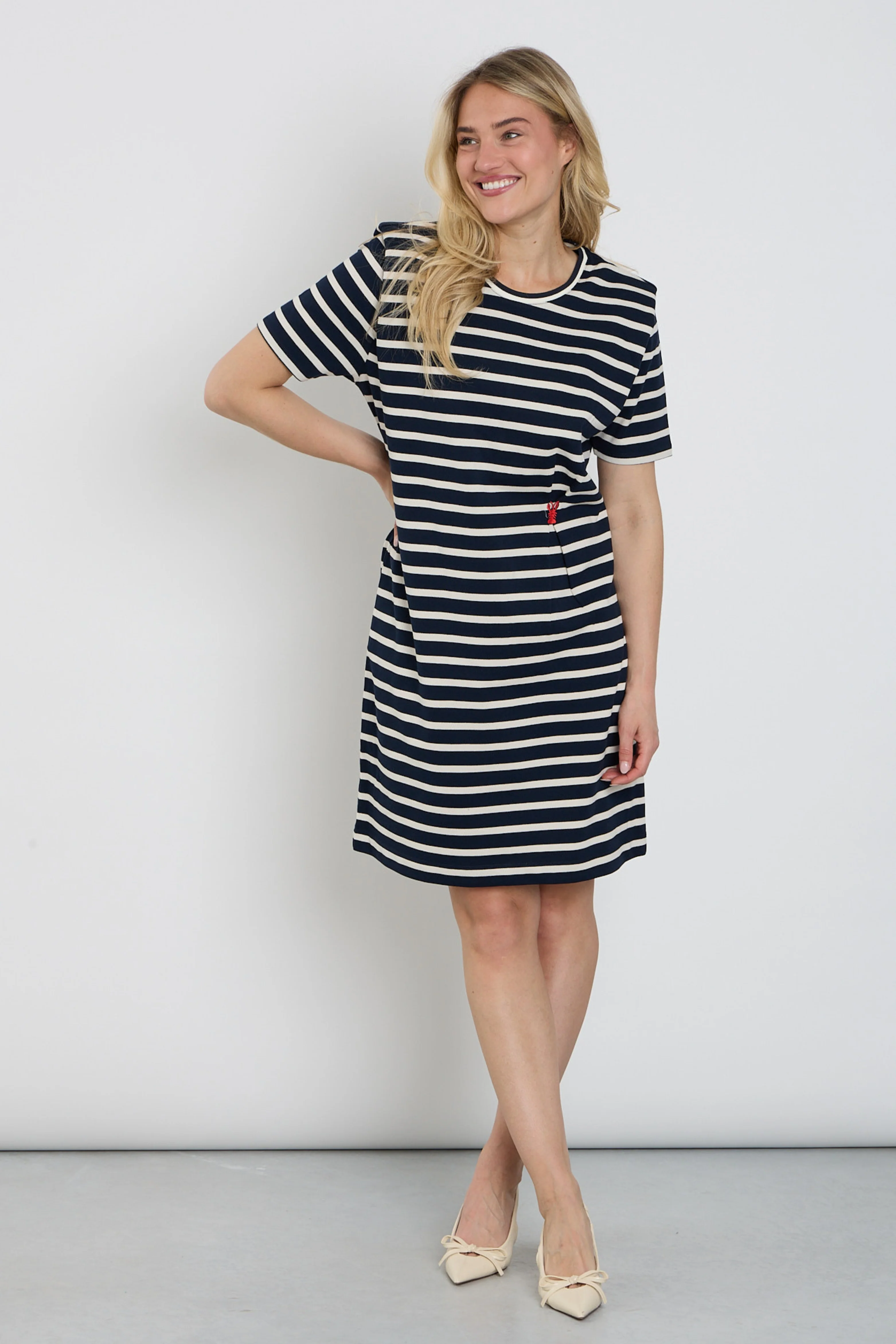 Jurk Gestreept Navy C753L