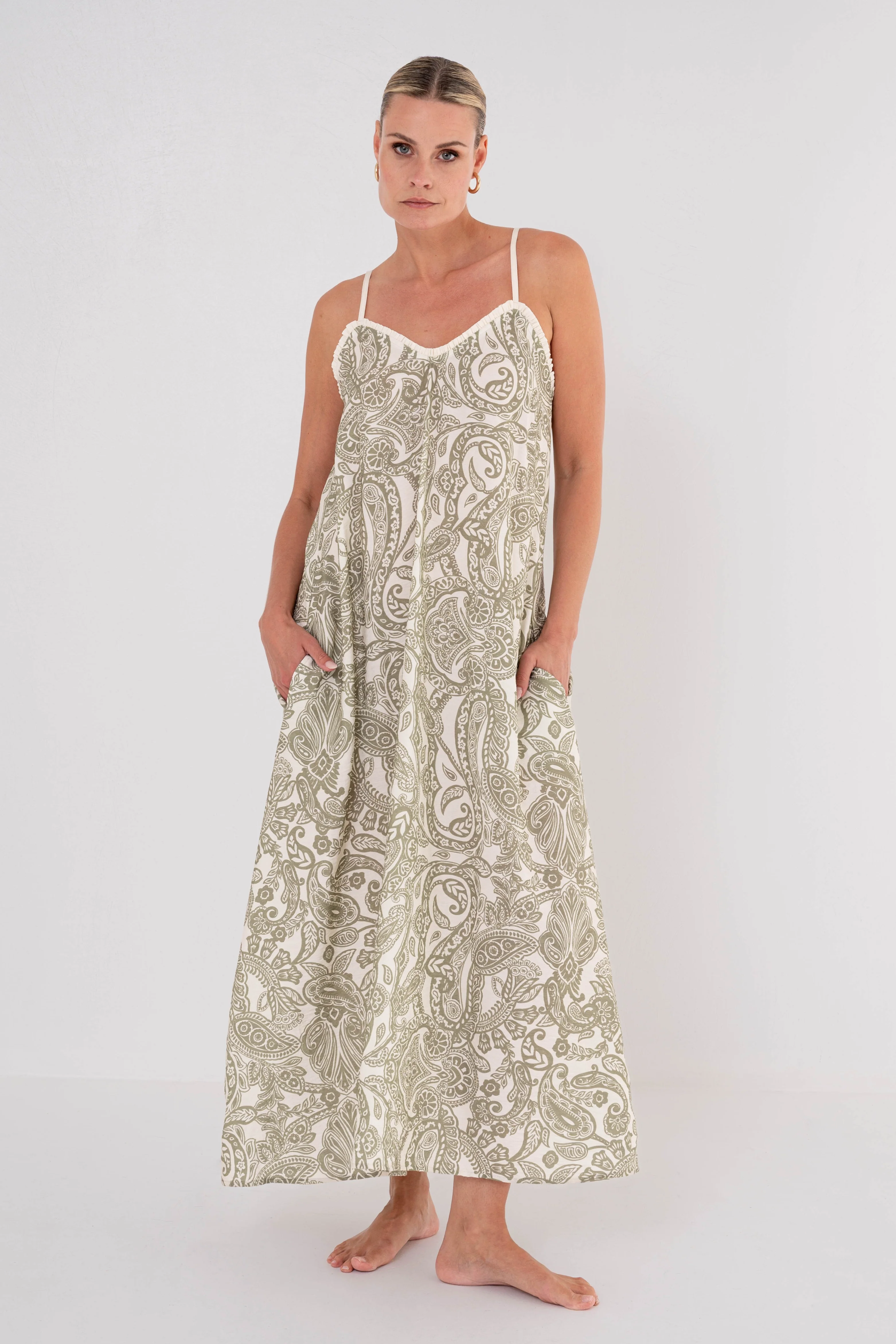 Jurk Tolore Olive Paisley - Image 4