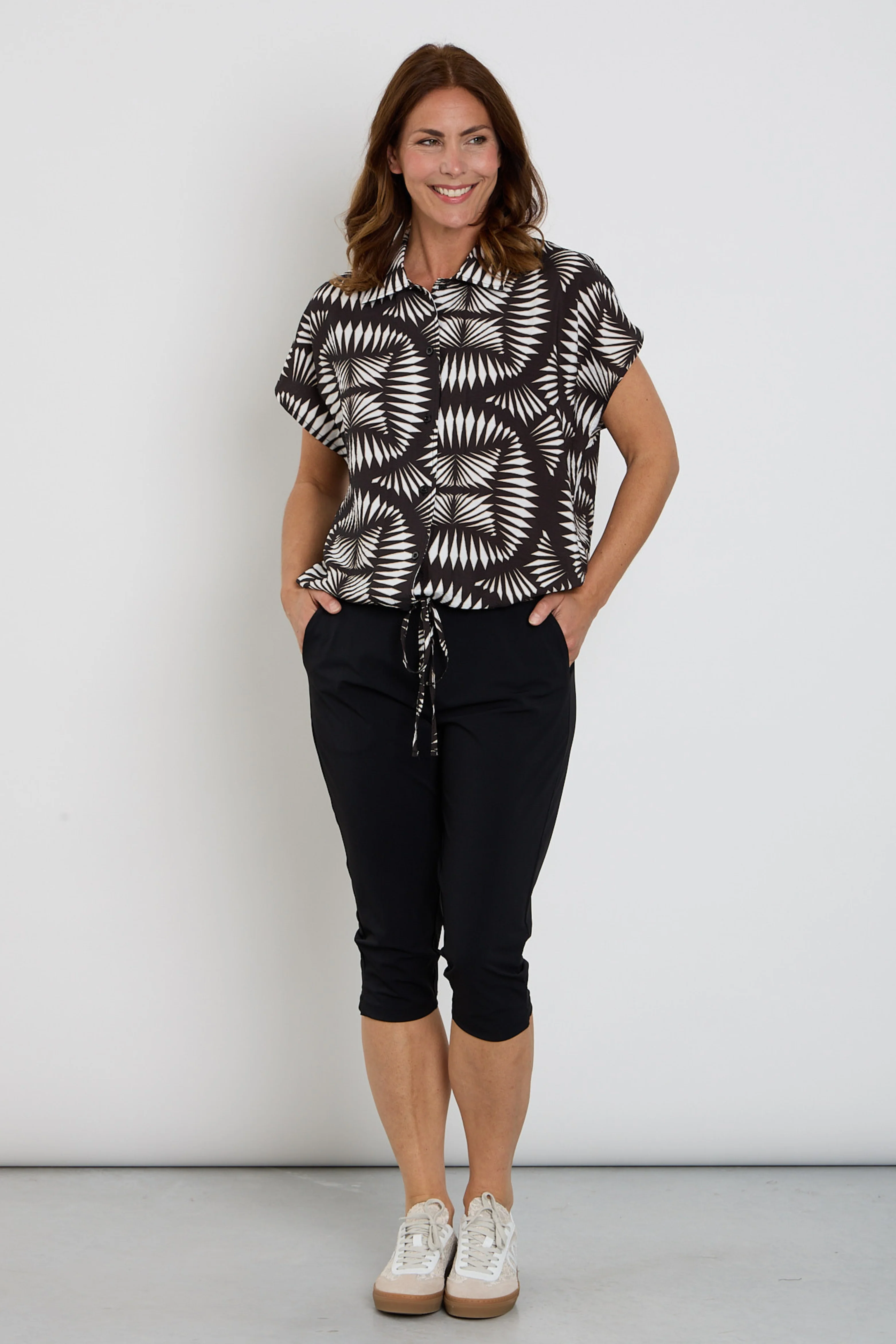 Travel Broek Capri Linda Black 263