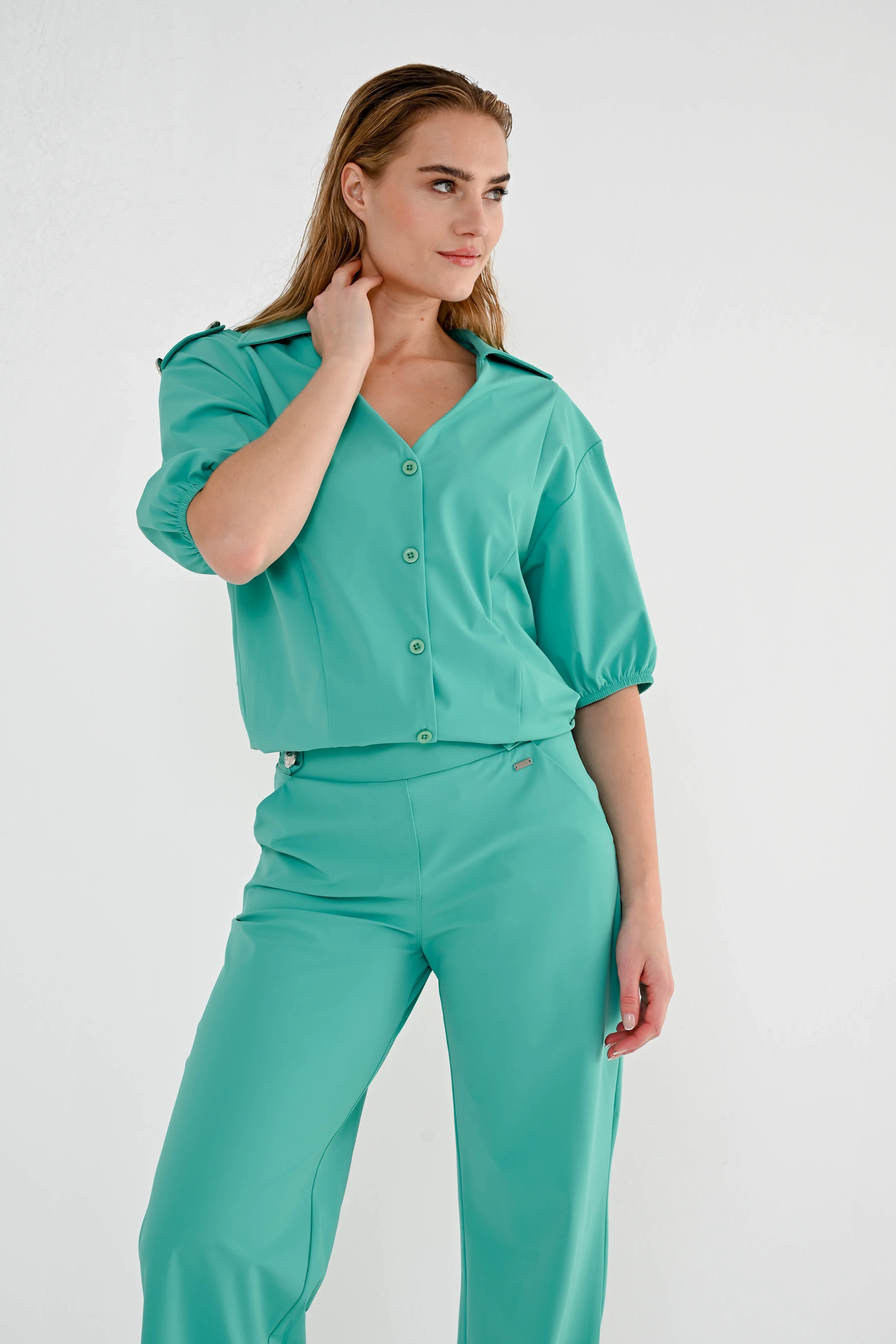 Travel Blouse Flixx Bright Aqua - Image 5