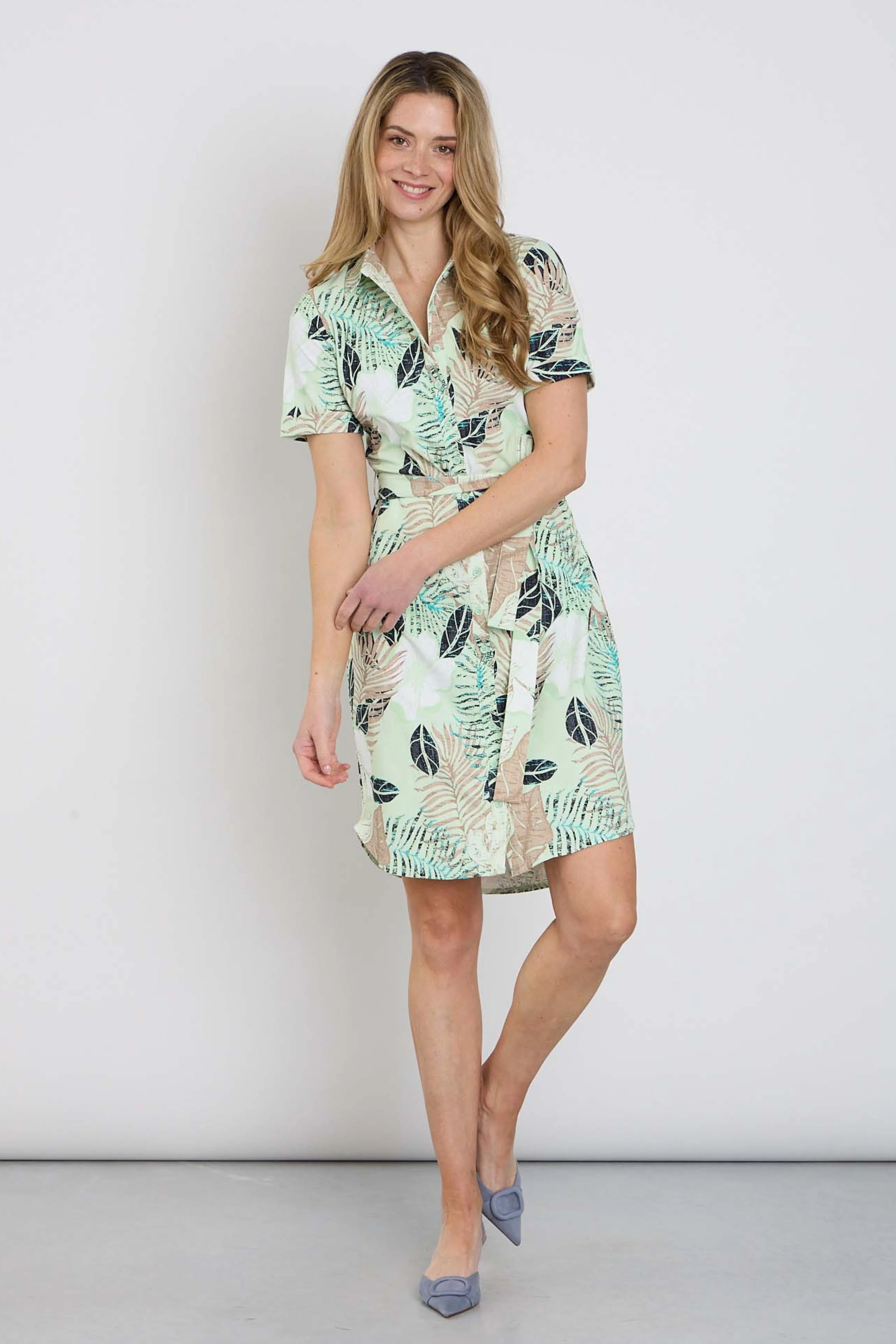 Travel Jurk Botanical Print Pistachio 202079 - Image 2