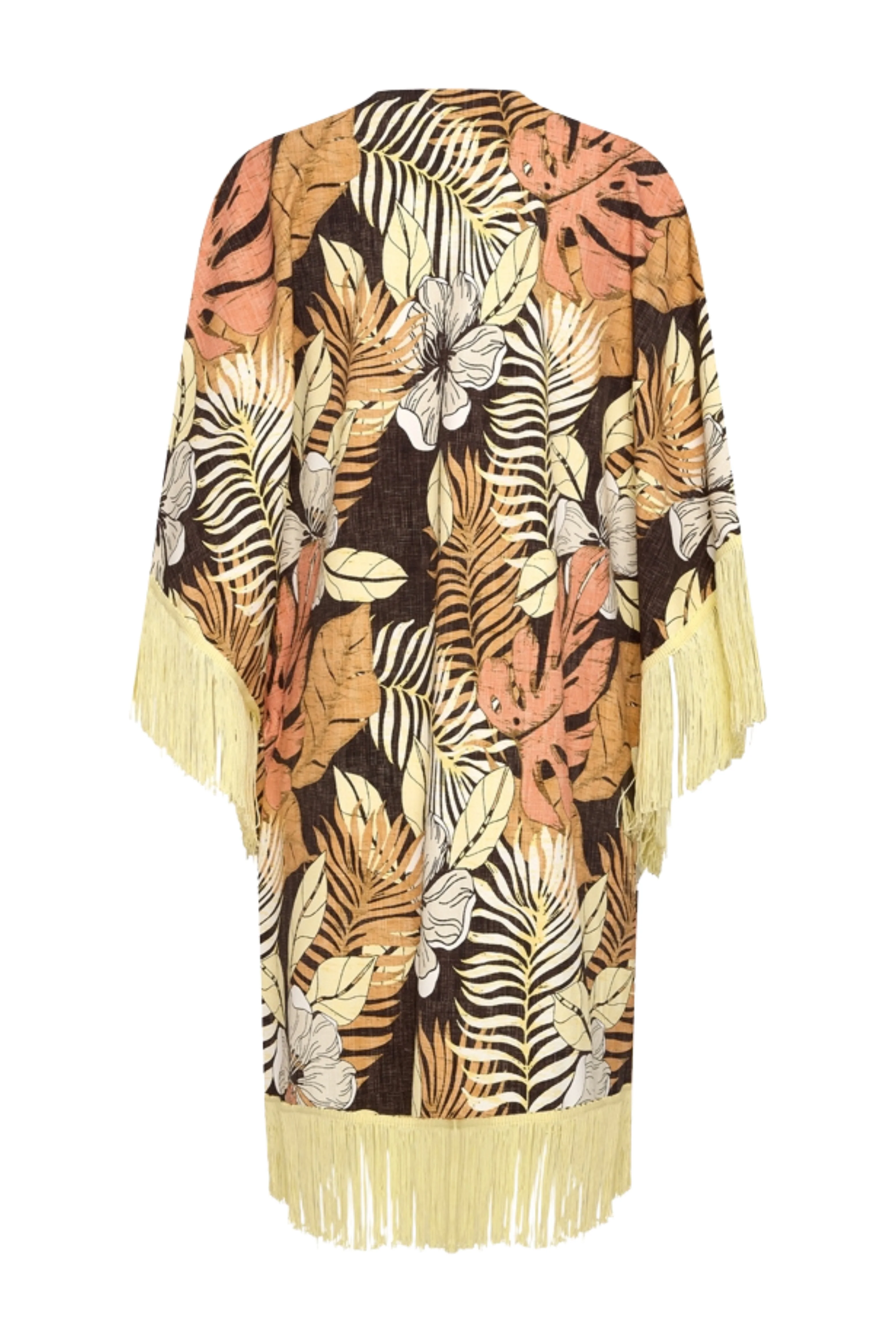 Travel Kimono Botanical Print Espresso 202809 - Image 2