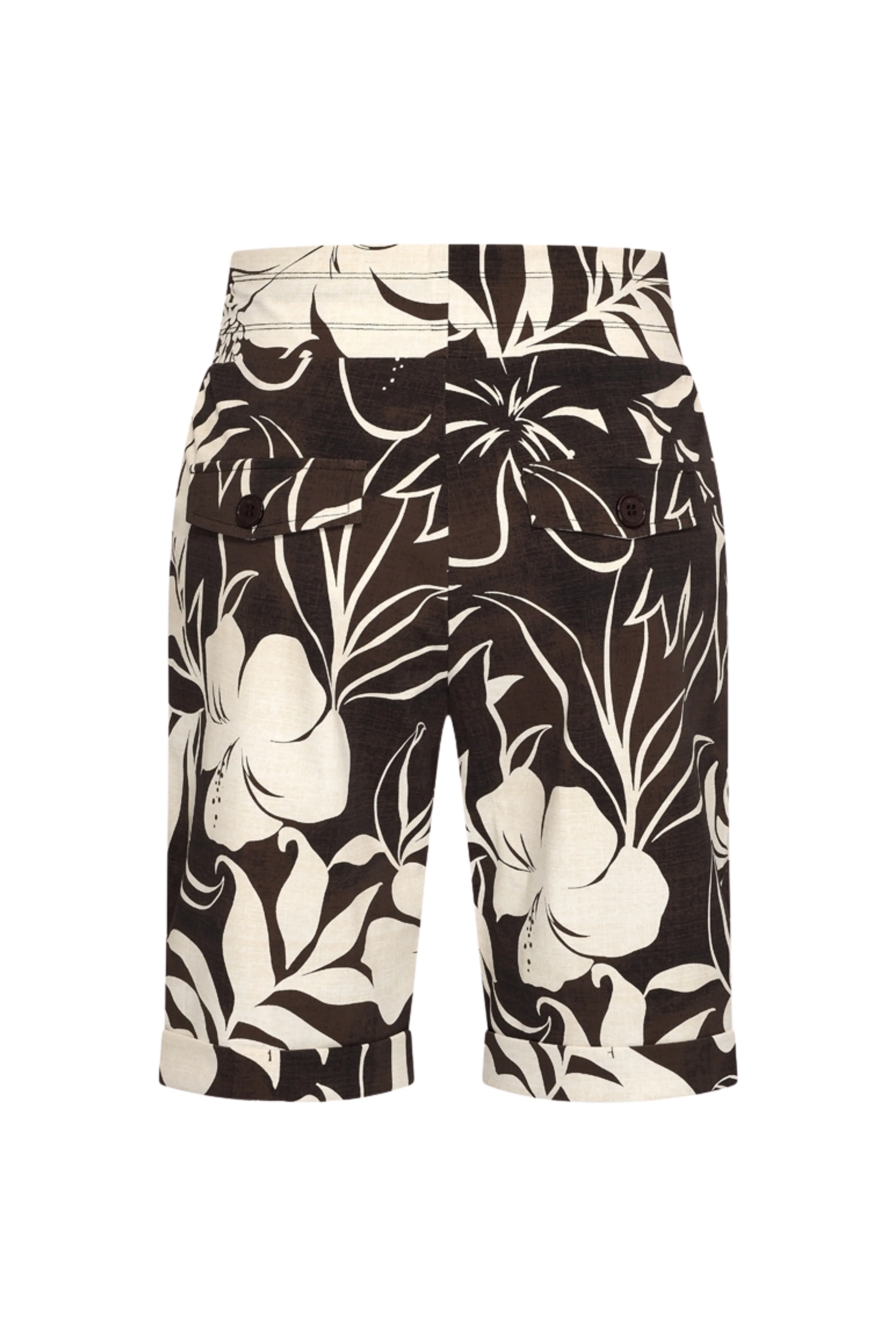 Travel Short Hibiscus Print Espresso 202423 - Image 3