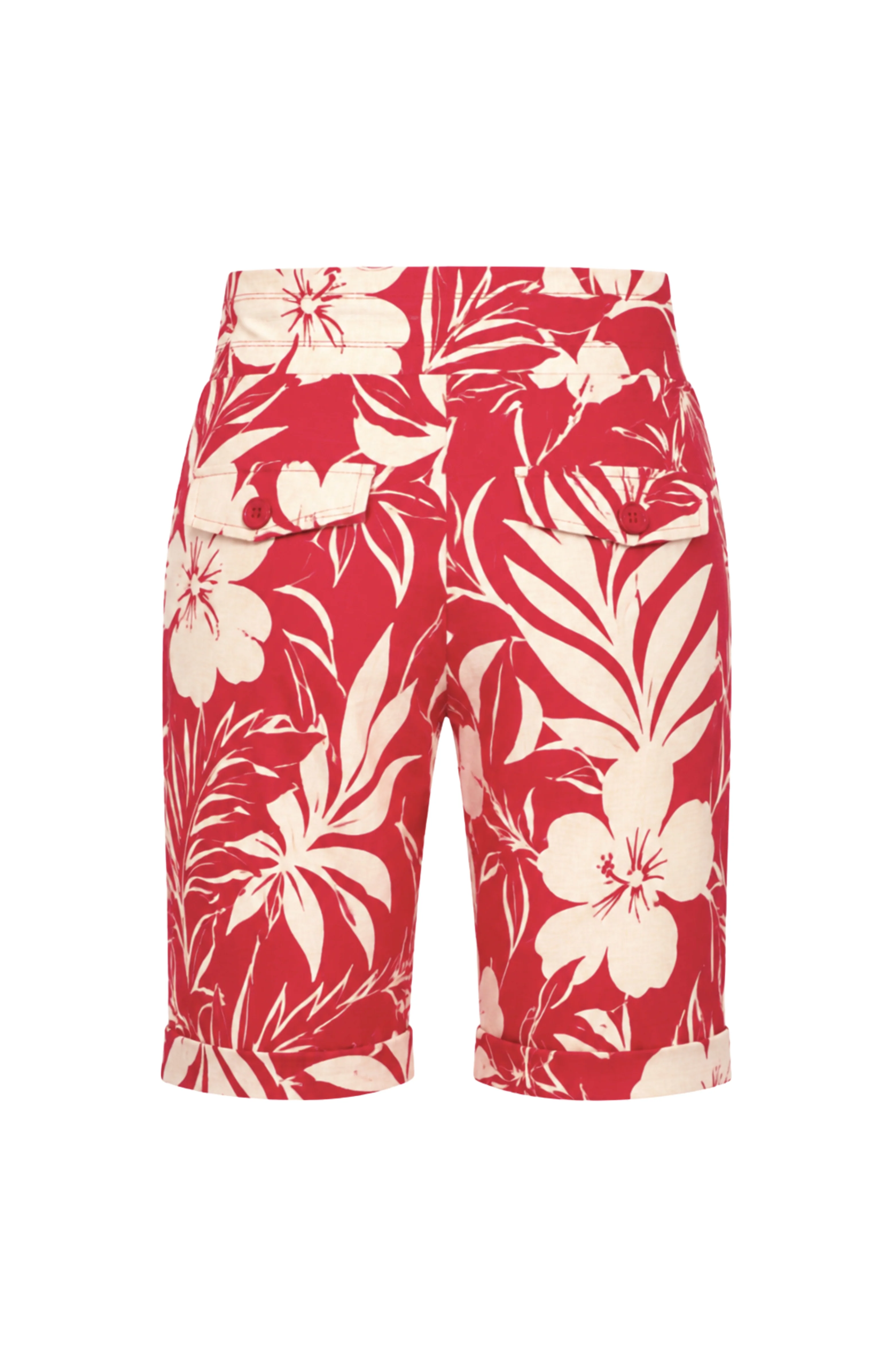 Travel Short Hibiscus Print Red 202423 - Image 5