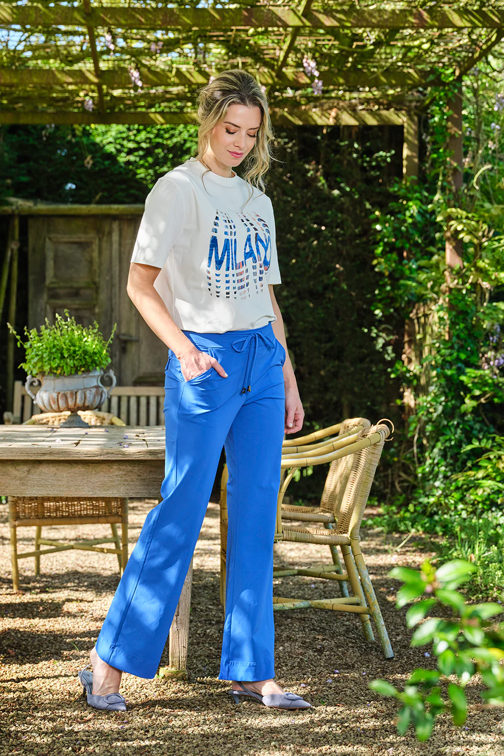 Travel Broek Flared Nautic Blue 202089