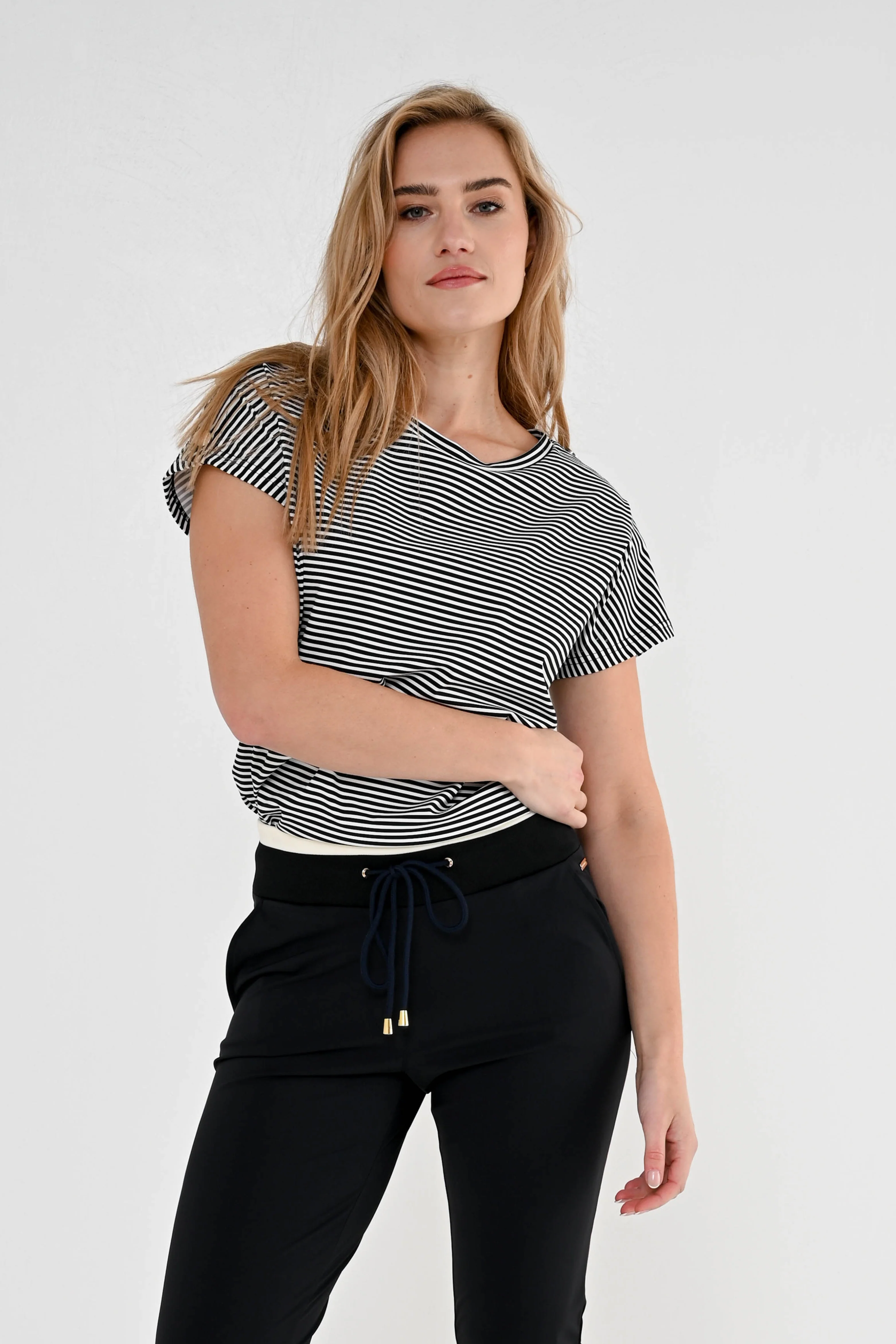 Travel Top Cerise Black Stripe - Image 2