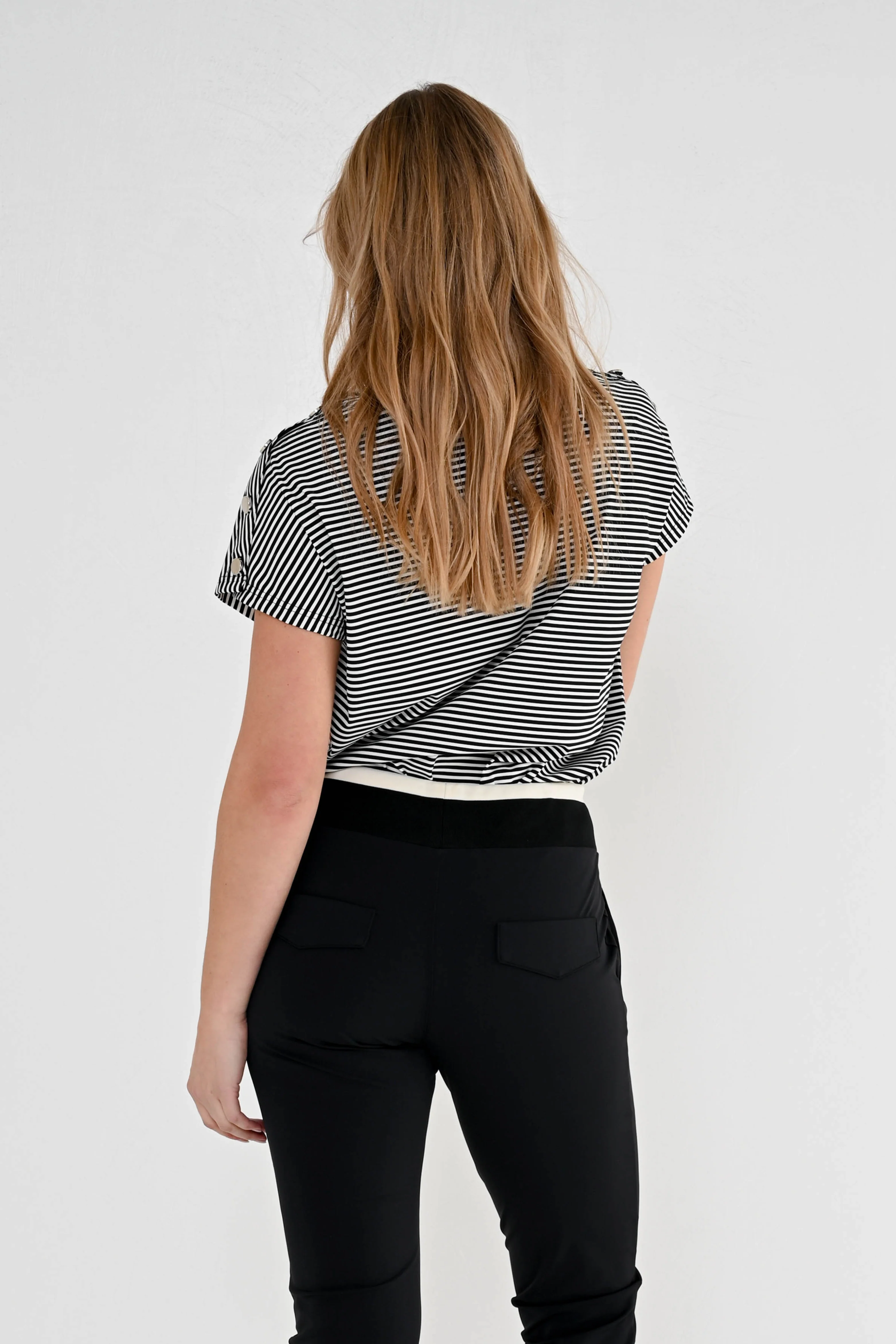 Travel Top Cerise Black Stripe - Image 3