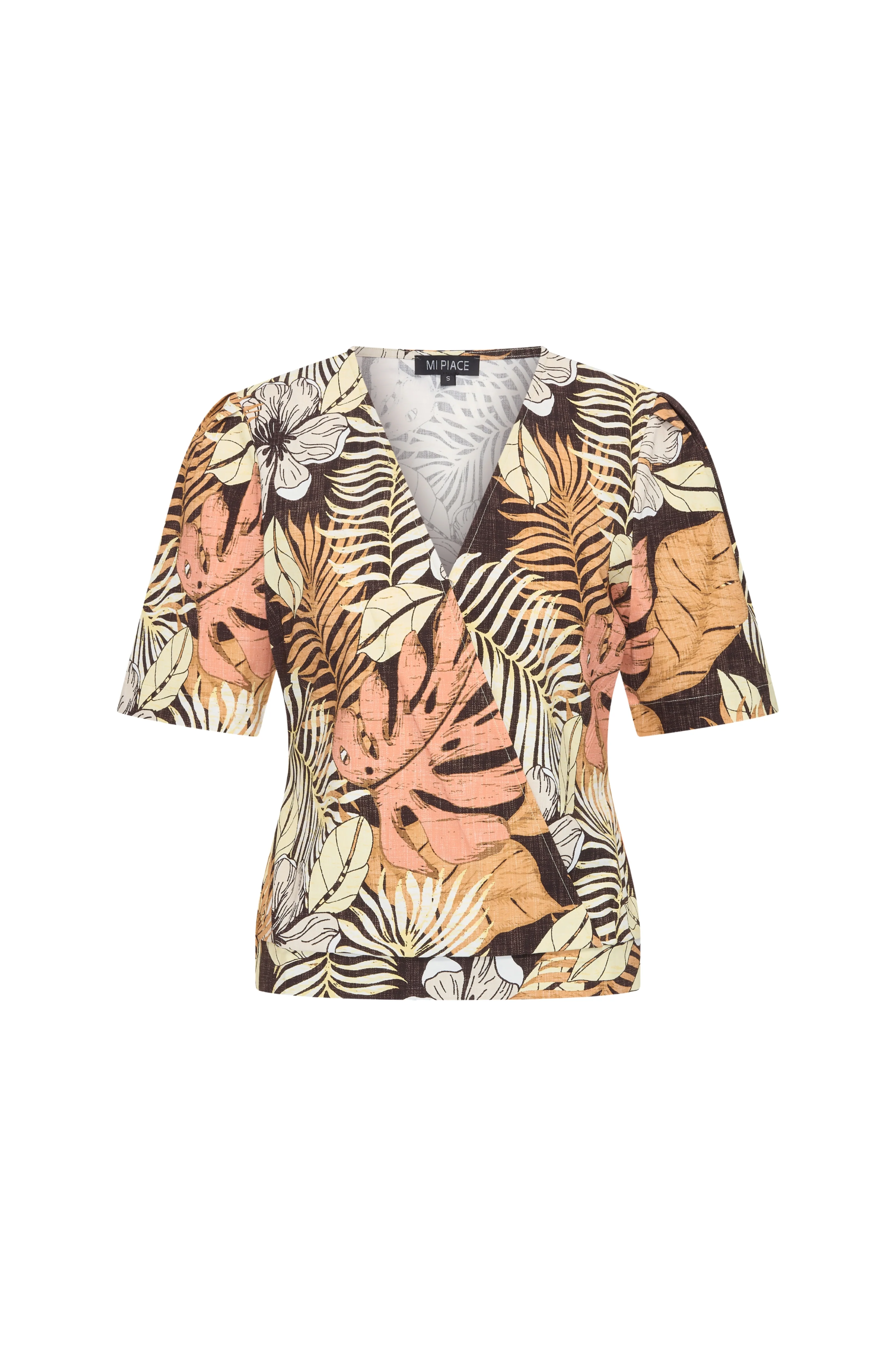 Travel Top Wrap Botanical Print Espresso 202838 - Image 2