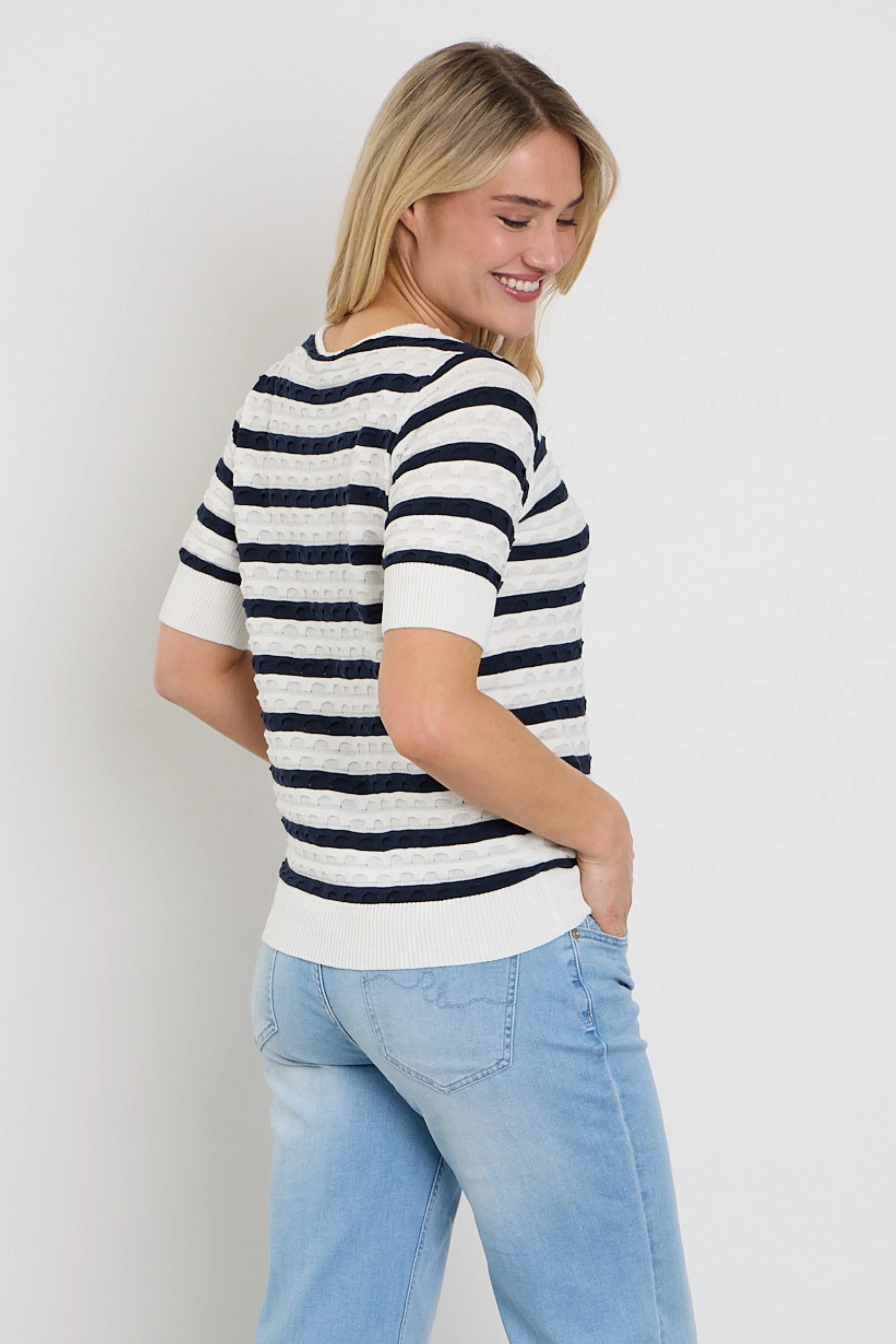 Trui Fqdodo Stripe Star Offwhite Navy Blazer 207671 - Image 2